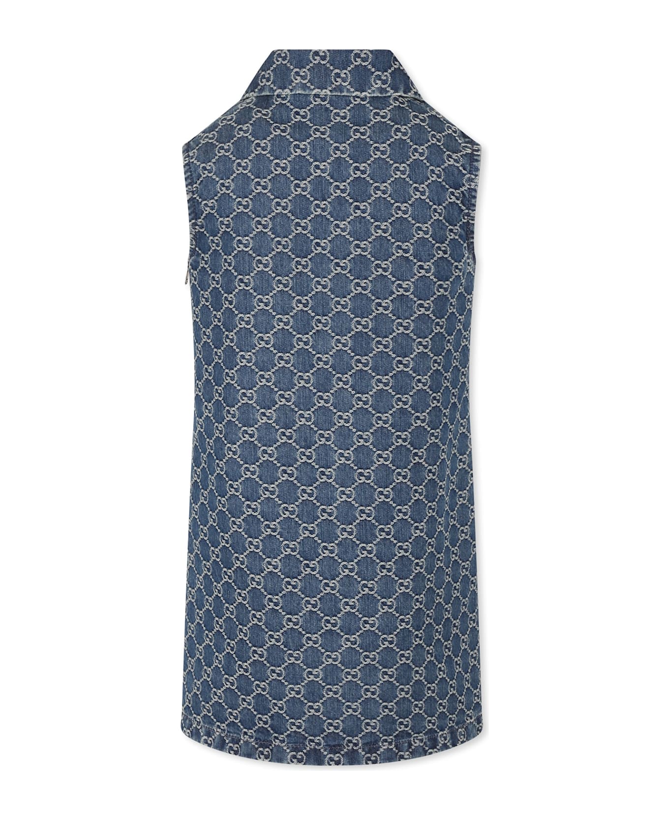 Gucci Denim Dress For Girl With Gg - Denim