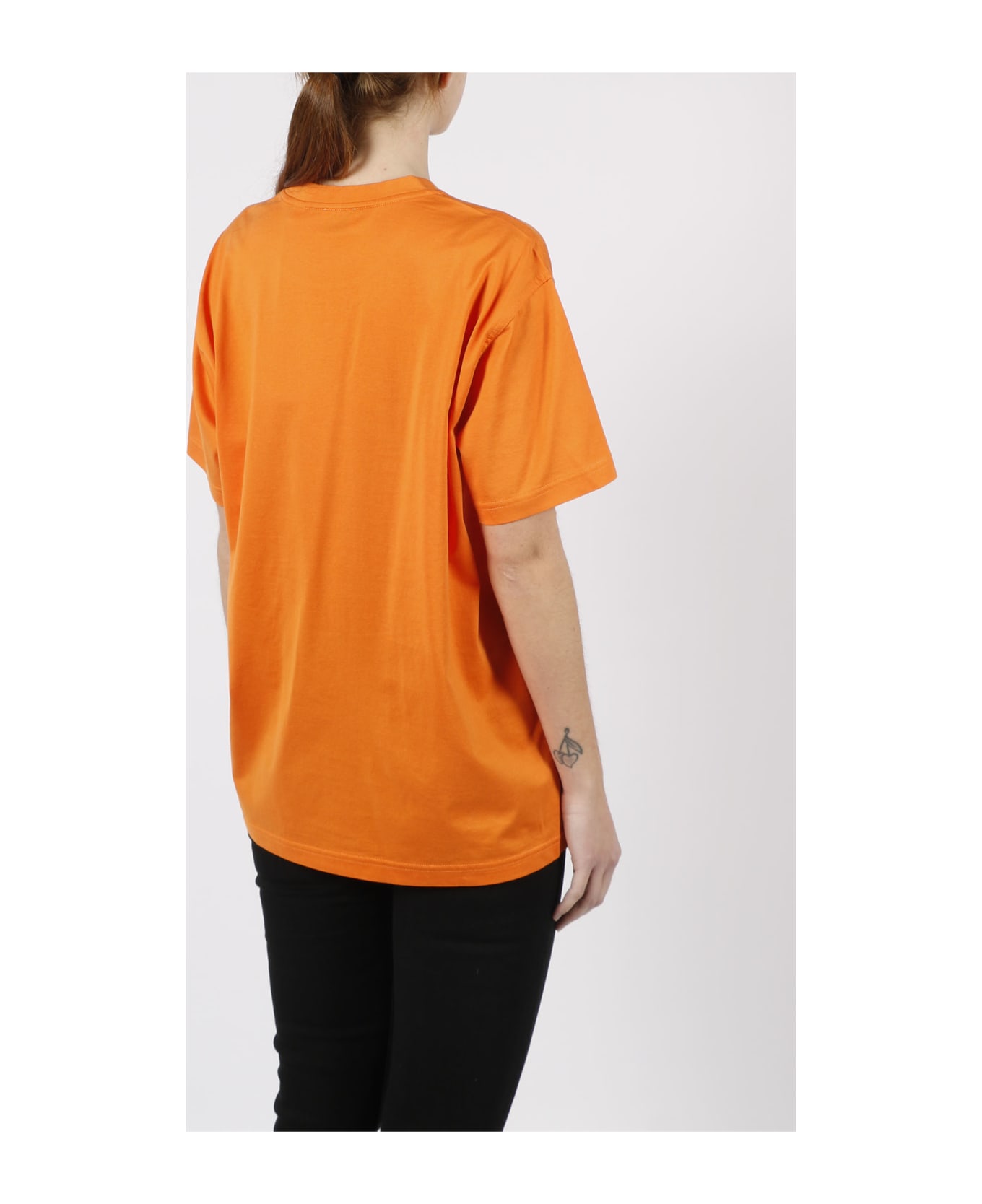 Burberry Logo Embroidered Crewneck T-shirt - Yellow & Orange Tシャツ