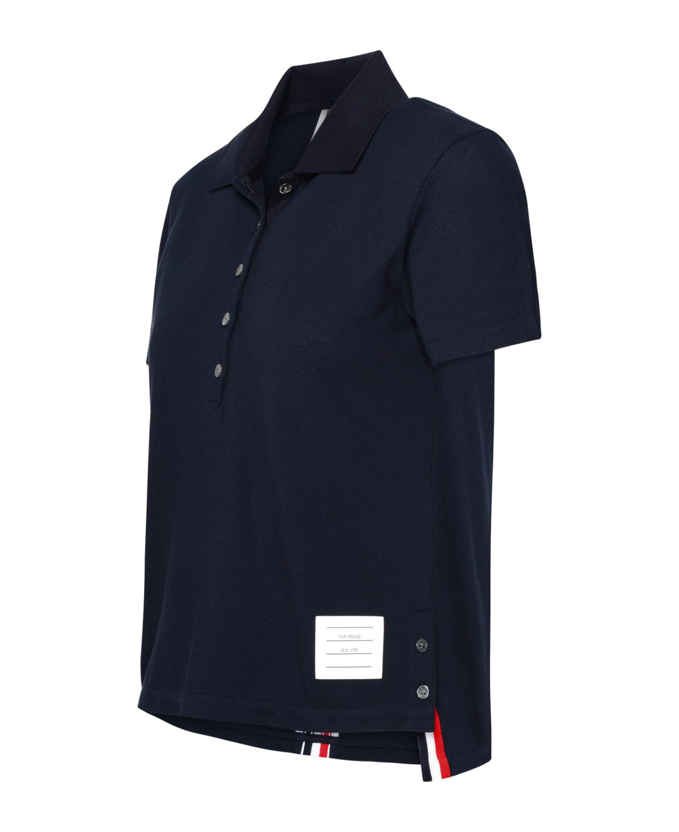 Thom Browne Navy Cotton Polo Shirt - Navy ポロシャツ