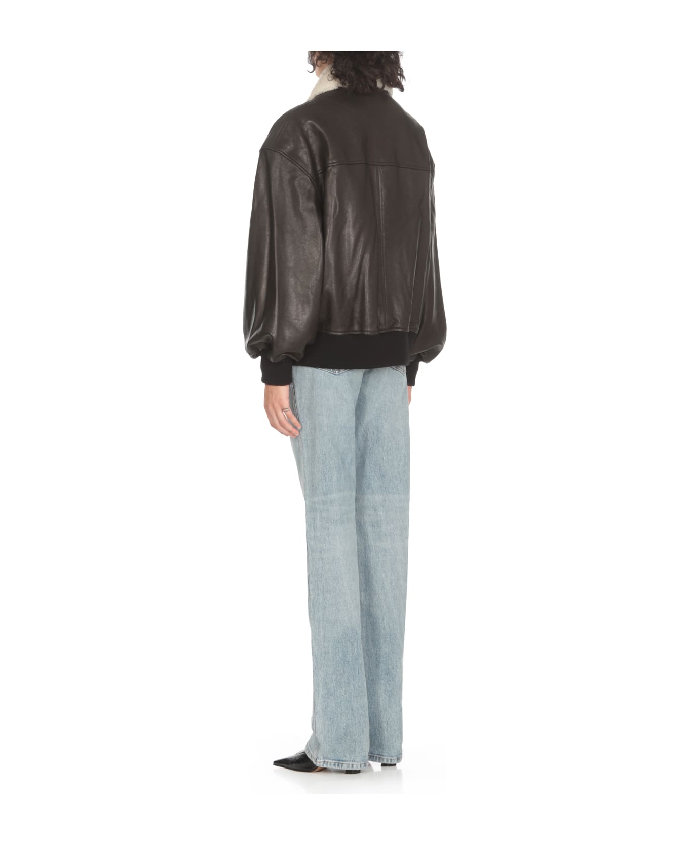 Khaite Leather Shellar Jacket - Black
