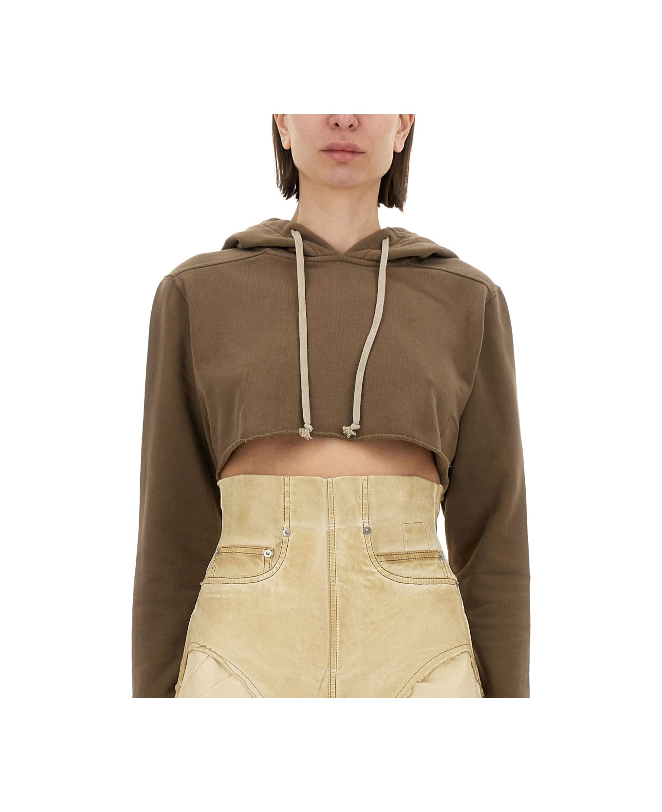 DRKSHDW Cropped Sweatshirt - DOVE