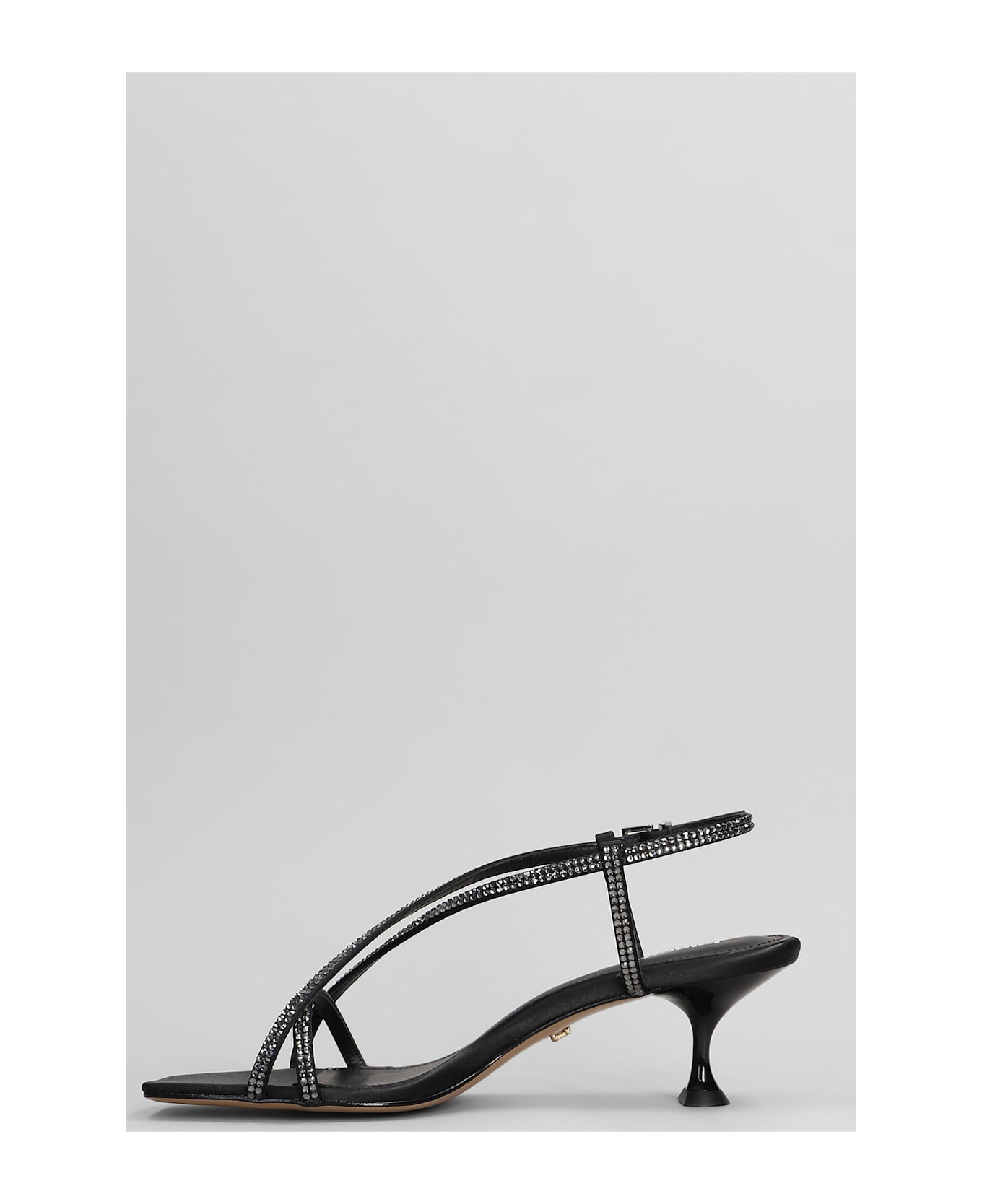 Lola Cruz Liberty Heel 55 Sandals In Black Satin - black