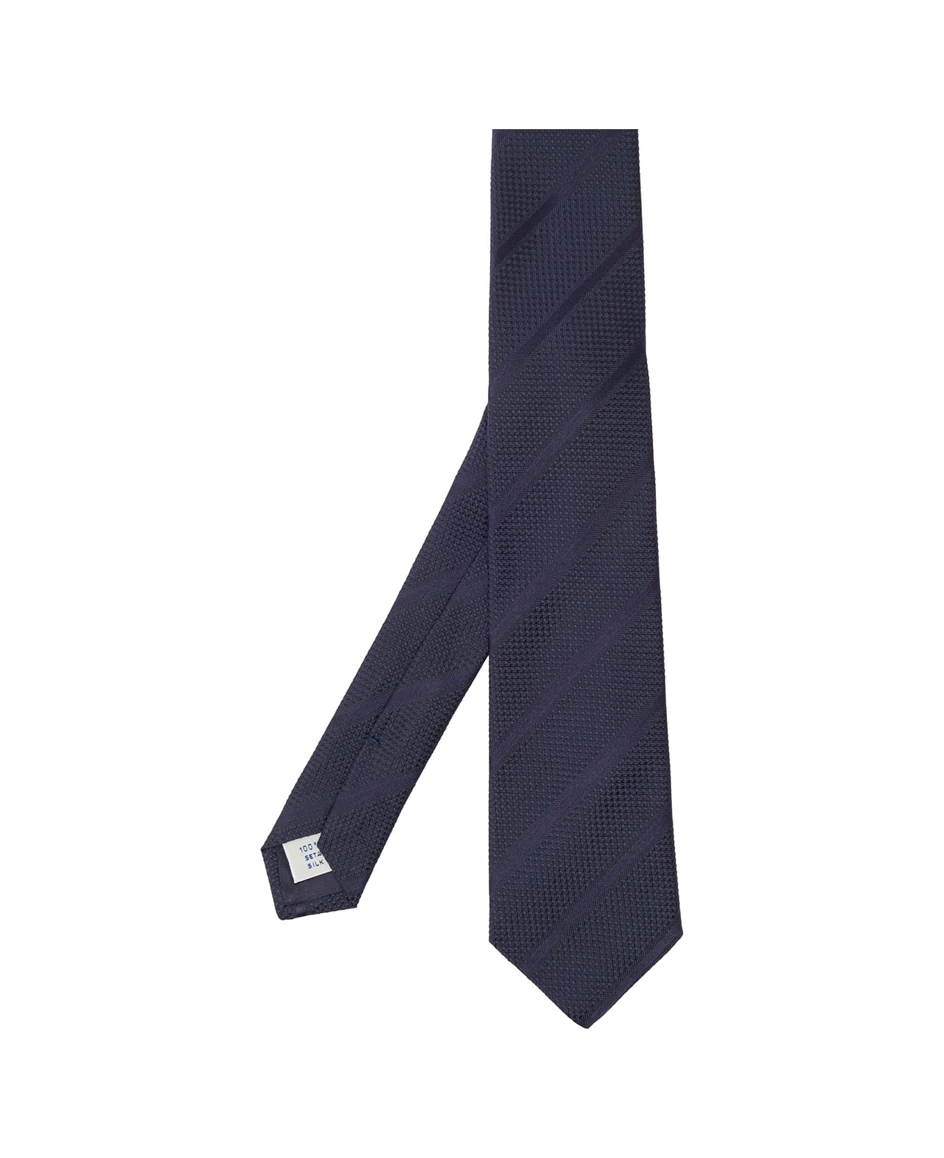 Tagliatore Blue Classic-style Striped Tie In Silk Man - BLUE/NEUTRALS ネクタイ