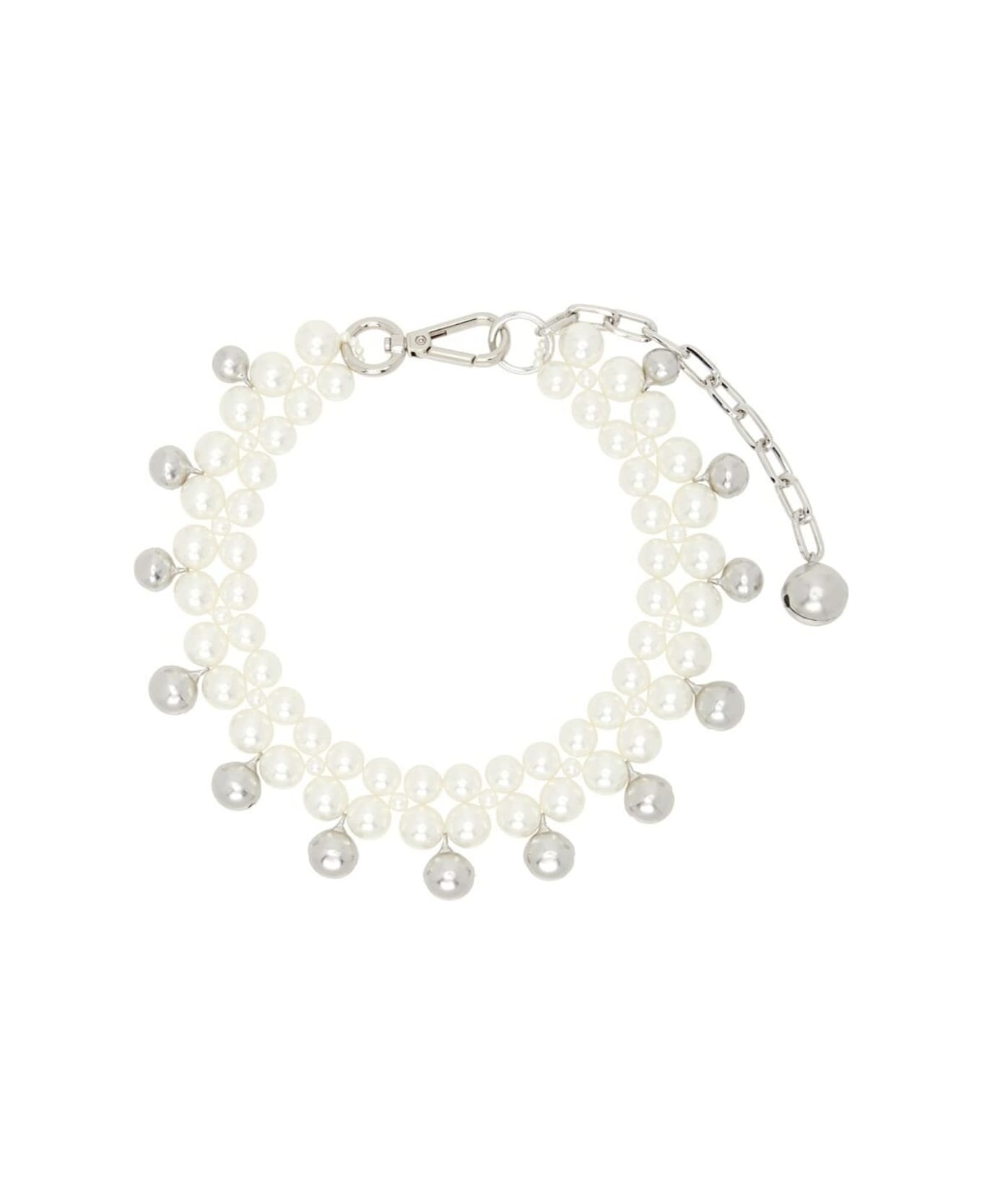 Simone Rocha Double Bell Charm And Pearl Necklace - Pearl
