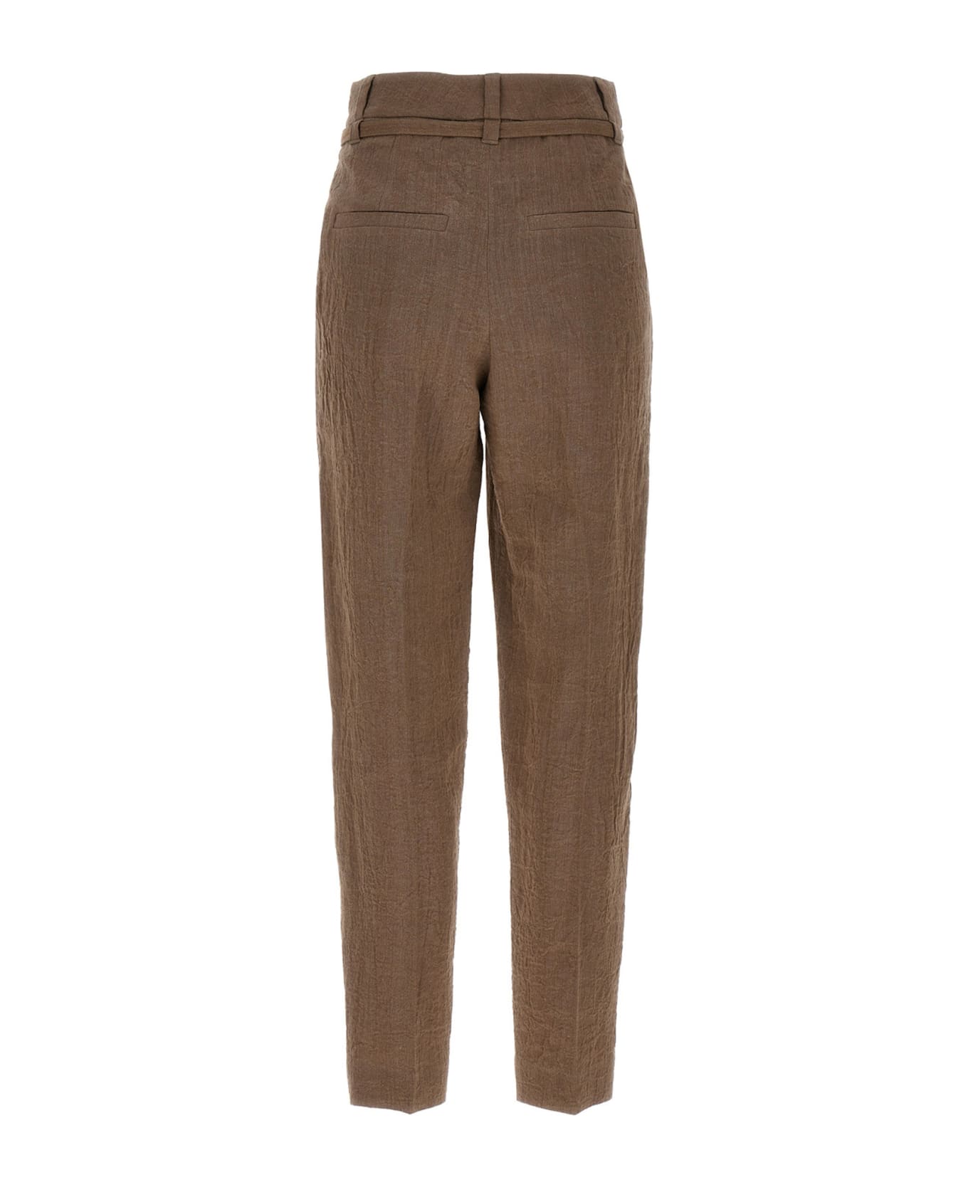 Brunello Cucinelli Linen Pants - Brown