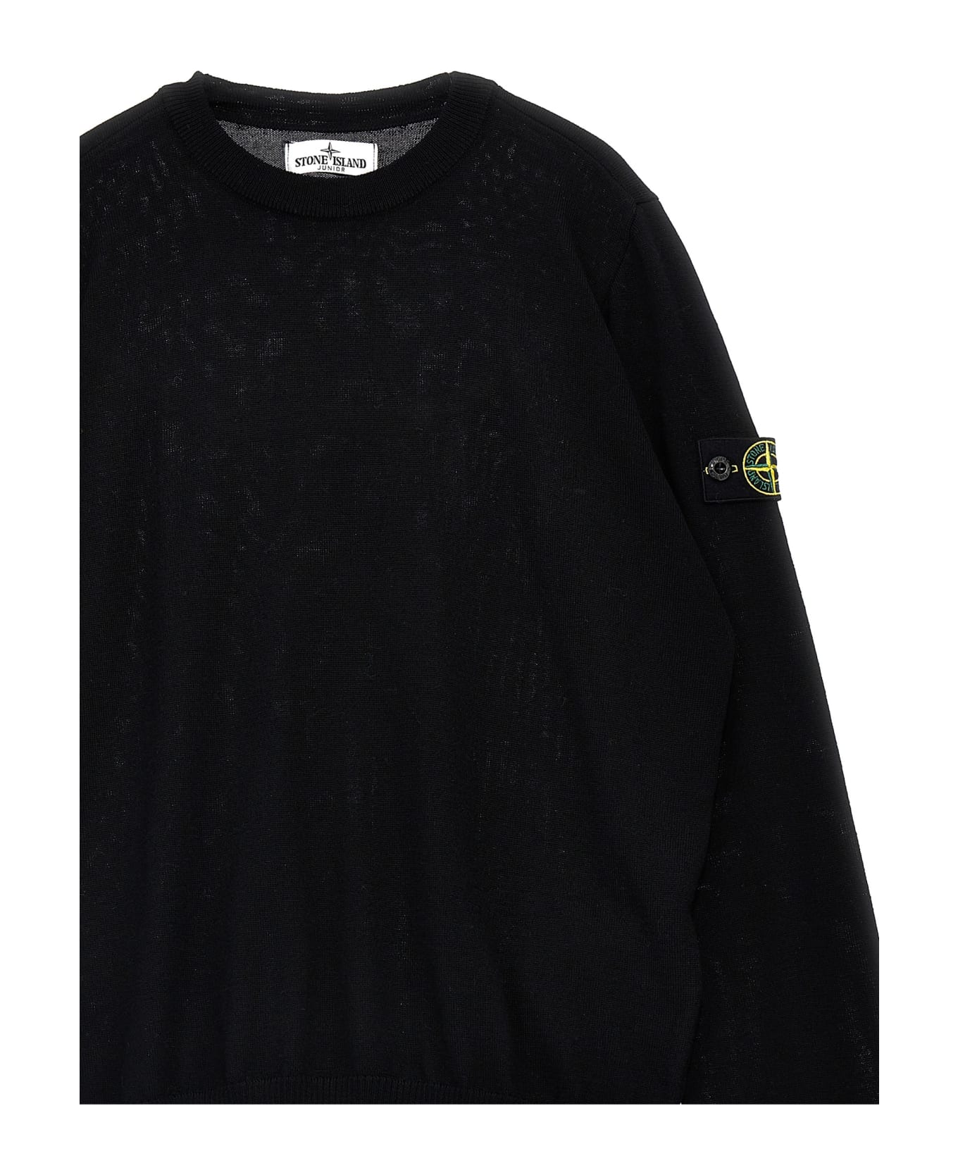 Stone Island Junior Logo Patch Sweater - Black  