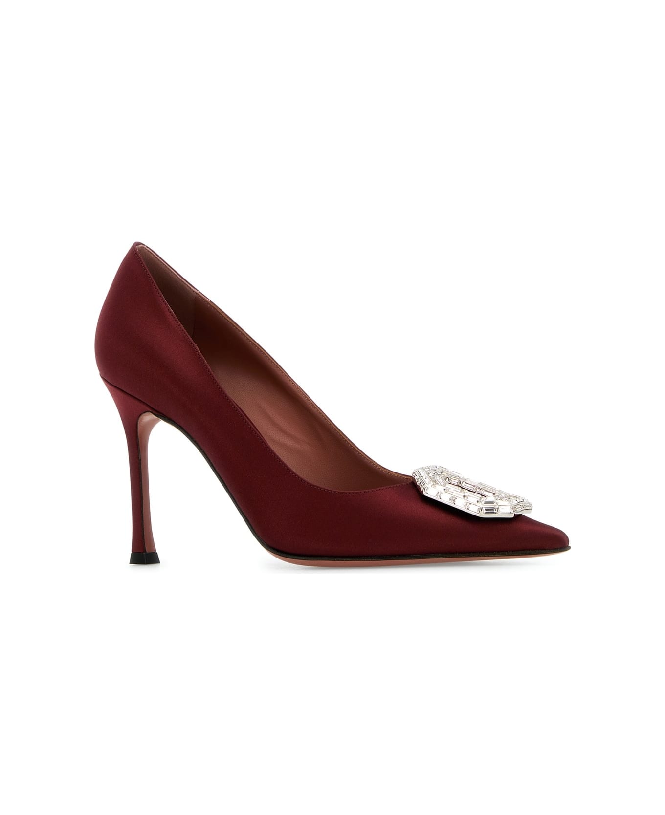 Amina Muaddi Camelia Pump 90 Satin Wine White B - WINEWHITE