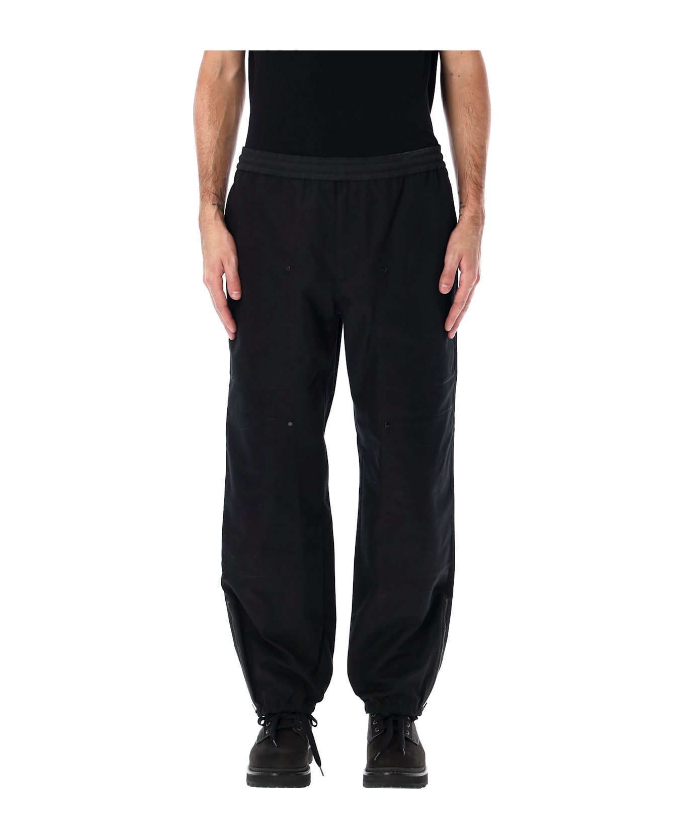 Moncler Embroidered Logo Jogging Trousers - BLACK