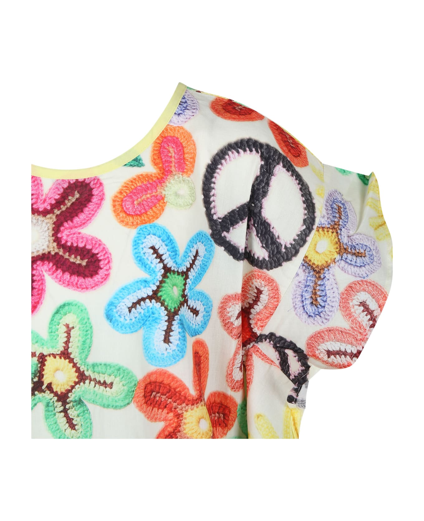 Molo Yellow Swimsuit Cover-up For Girl With Flowers Print - Multicolor