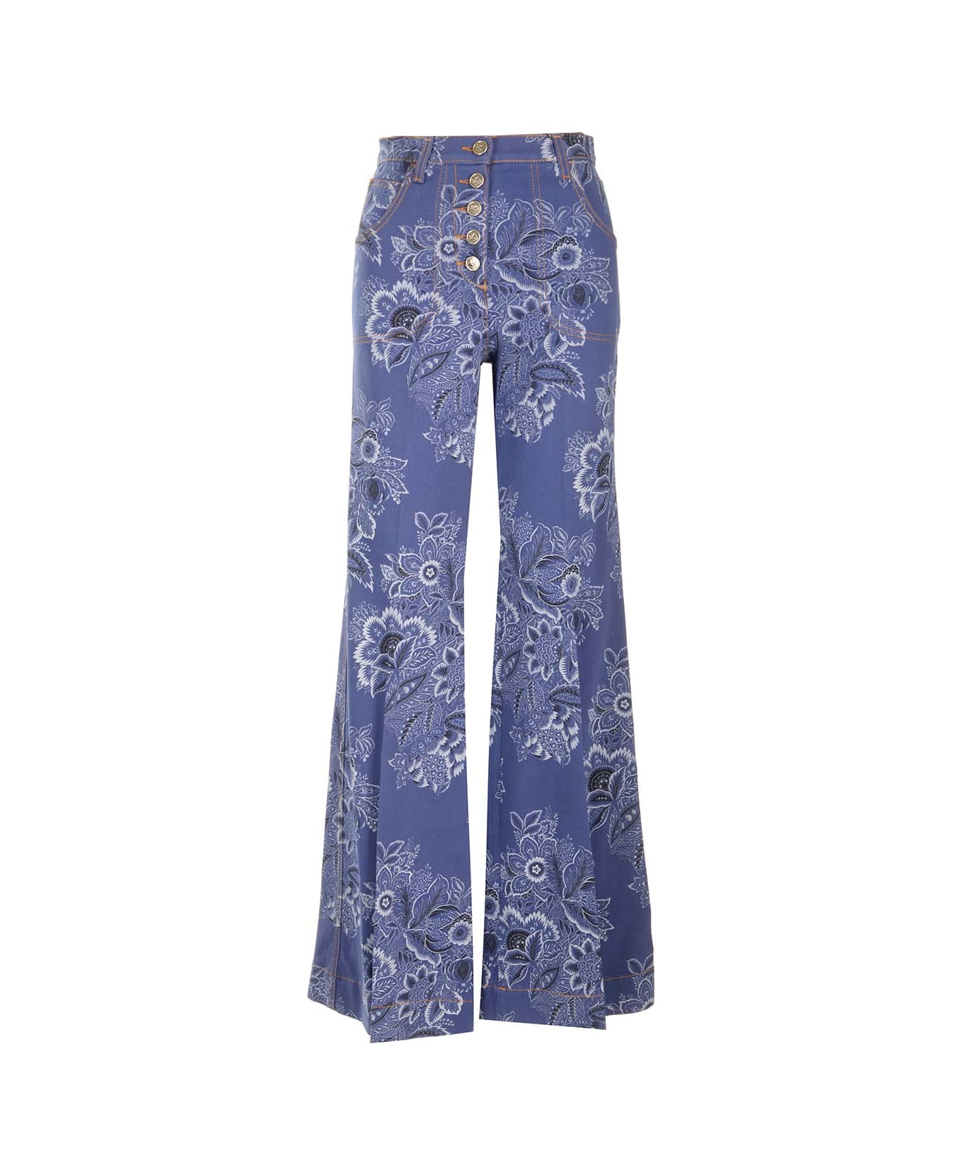 Etro Printed Flare Jeans - Blu ボトムス