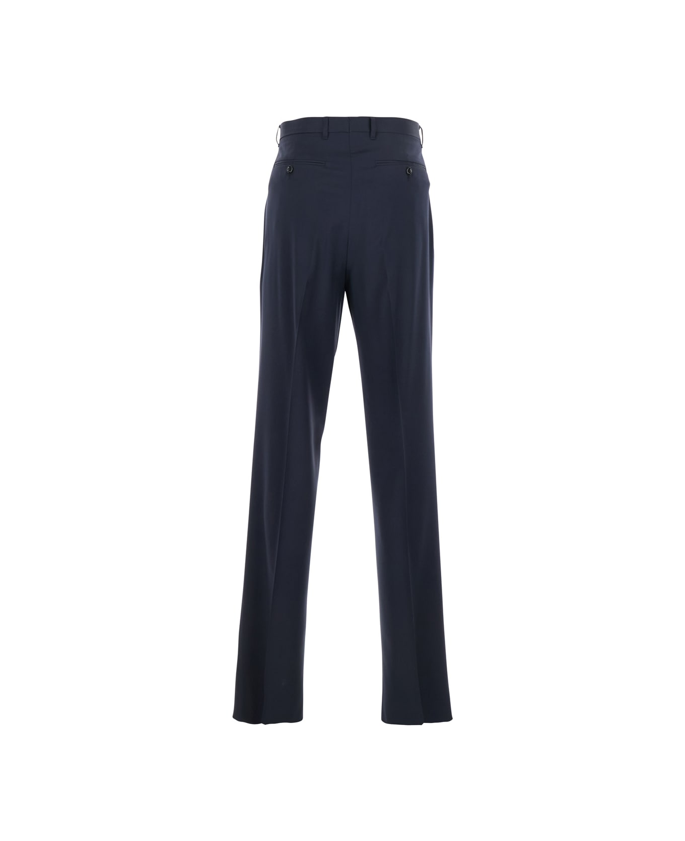 Lardini Blue Tailored Trousers With Double Pence In Virgin Wool Man - Blu