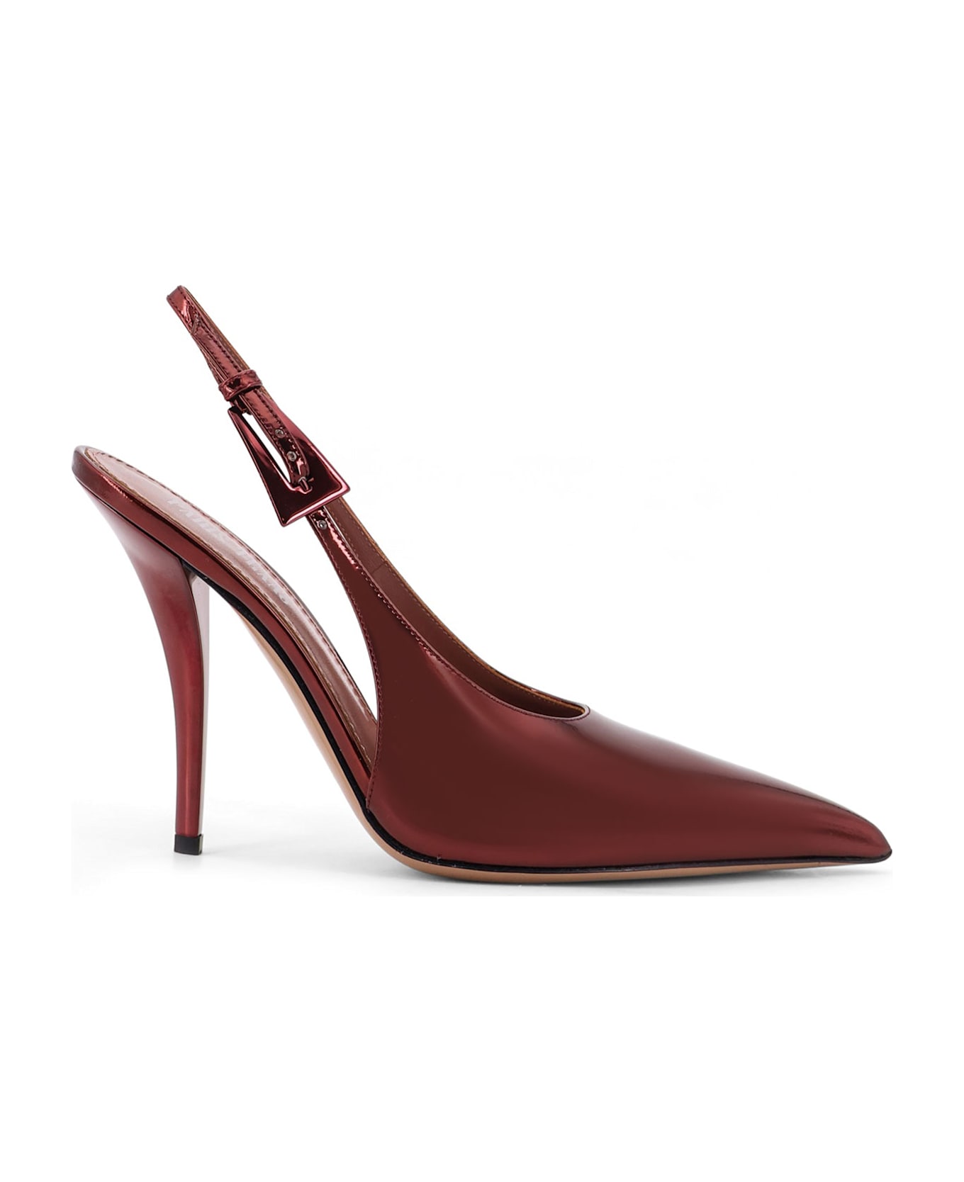 Paris Texas Jessica Slingback Mirror Leather Pumps - WINE