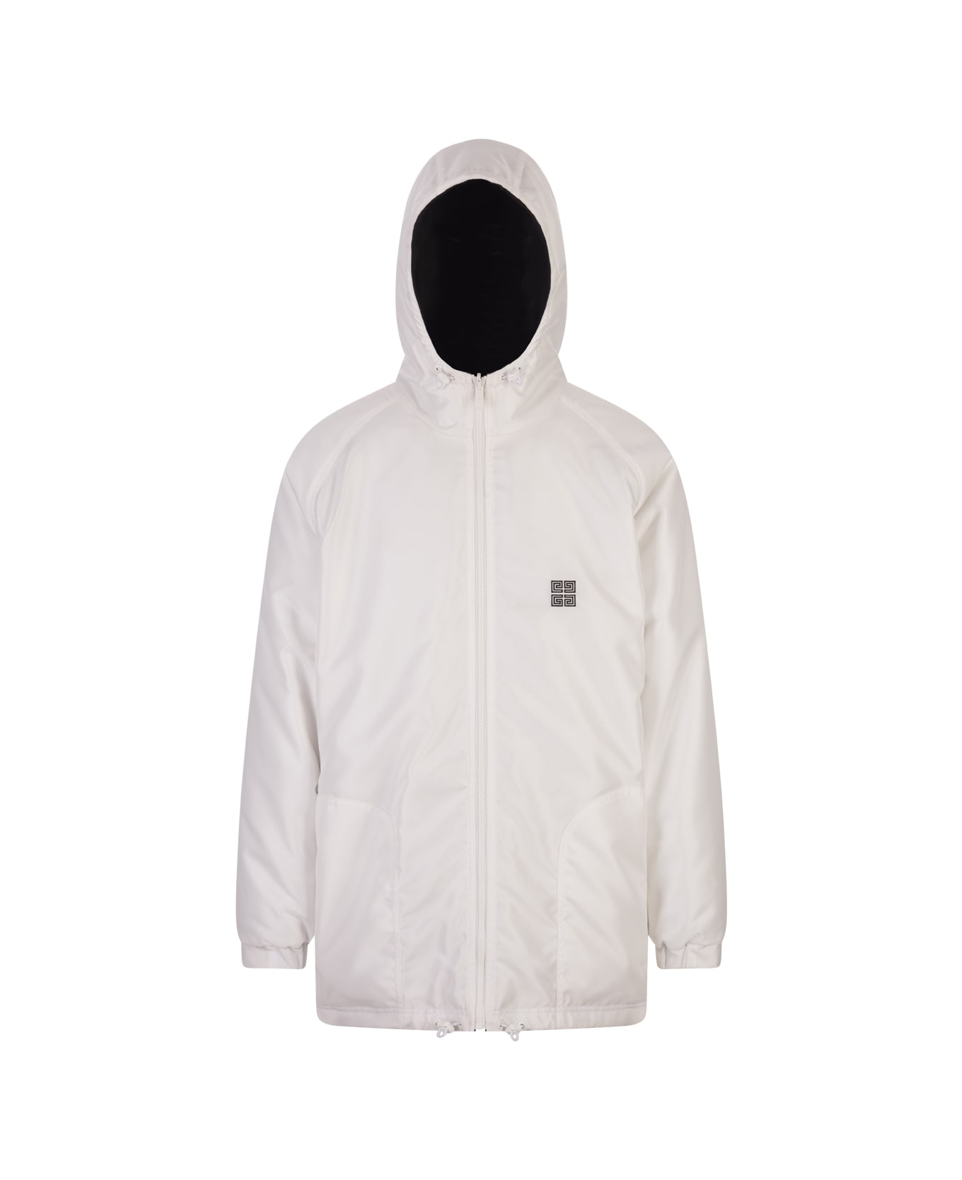 Givenchy Black/white Givenchy Reversible Football Parka In Fleece - White コート
