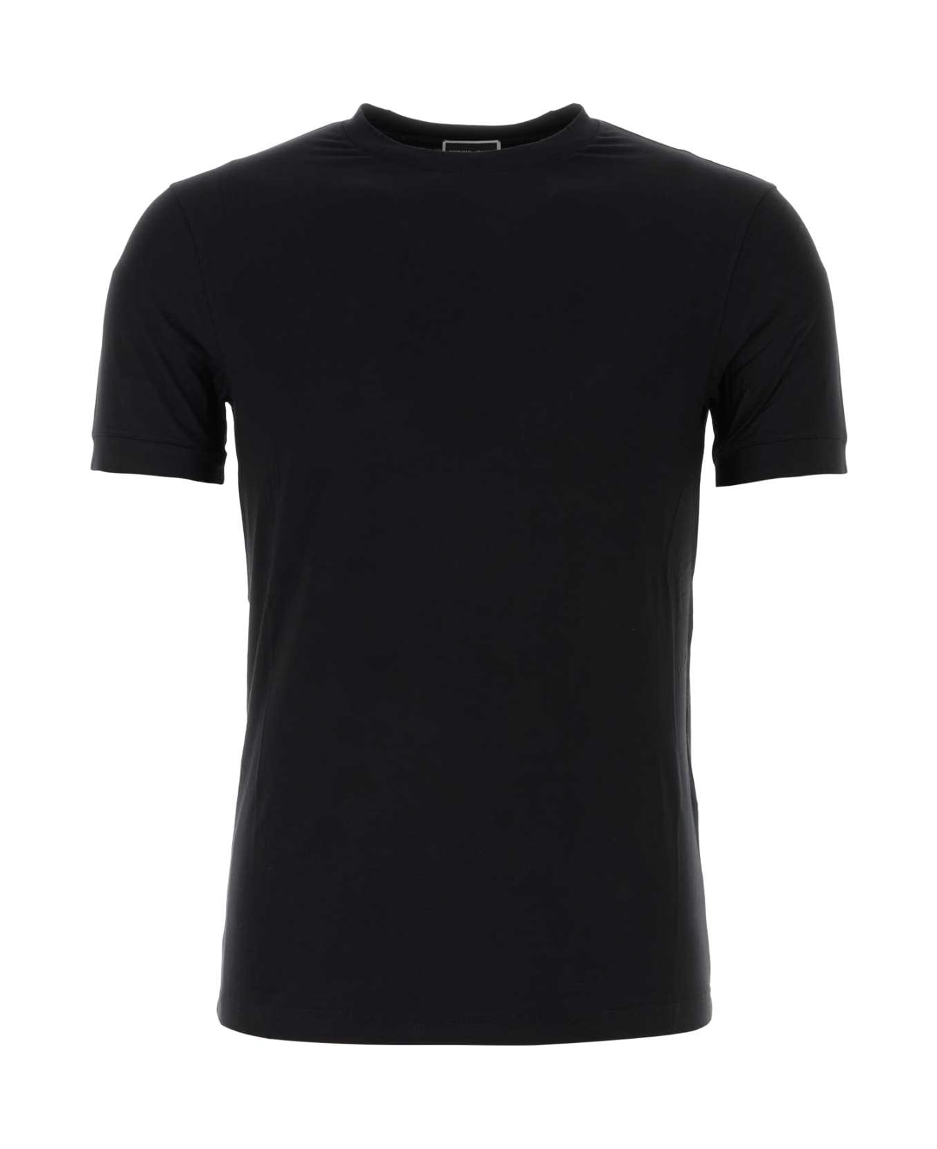 Giorgio Armani Black Stretch Viscose T-shirt - NERO