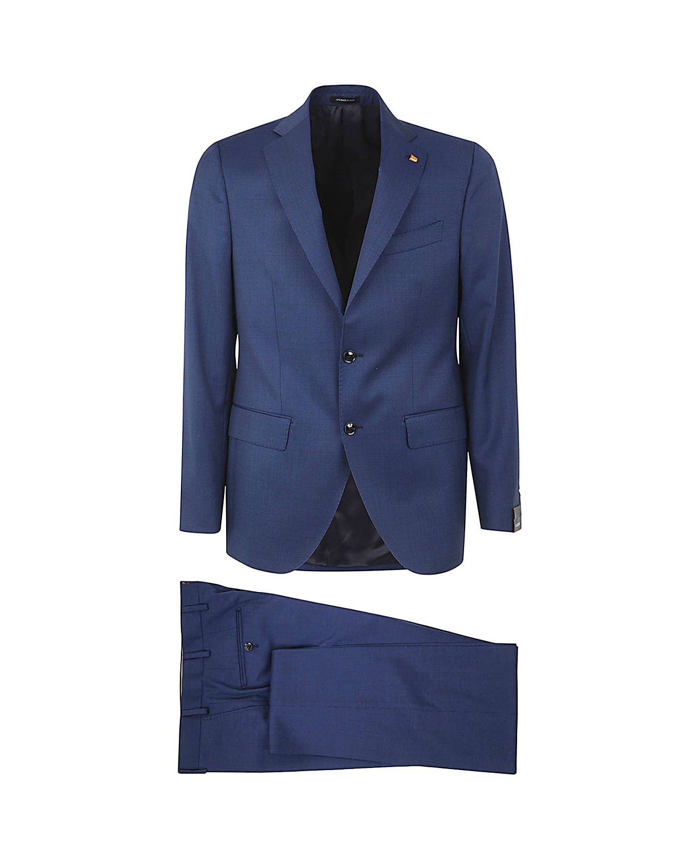 Sartoria Latorre Wool Suit With Two Buttons - Blue