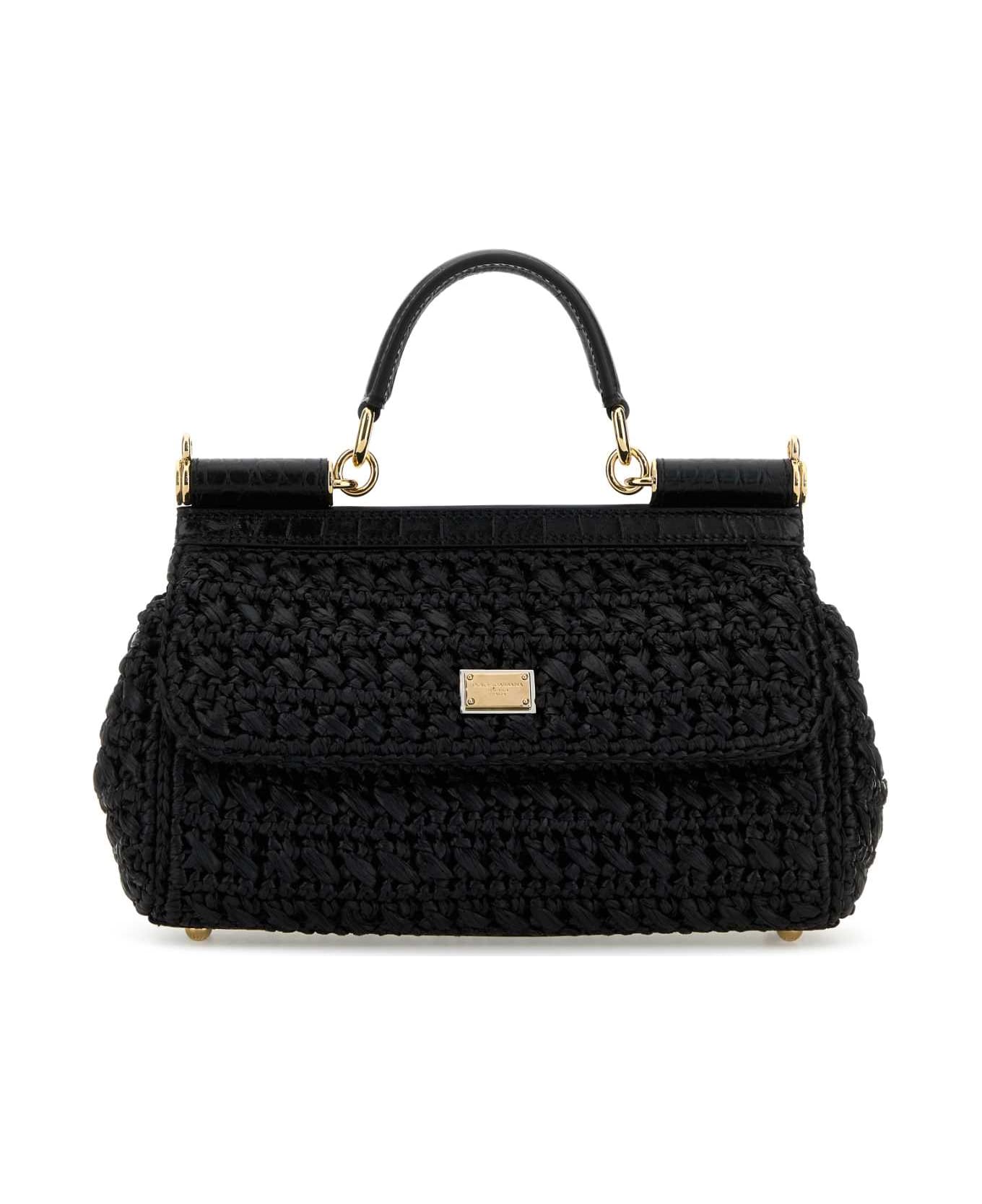 Dolce & Gabbana Back Raffia Medium Sicily Handbag - NERONEROORO