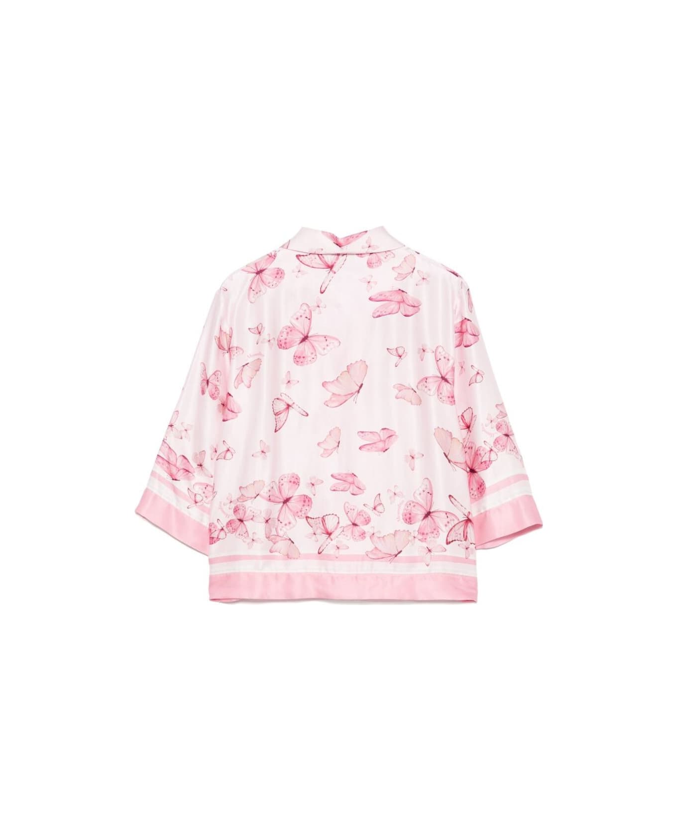 Monnalisa Multicolor Shirt With All-over Butterfly Print In Viscose Girl - Multicolor