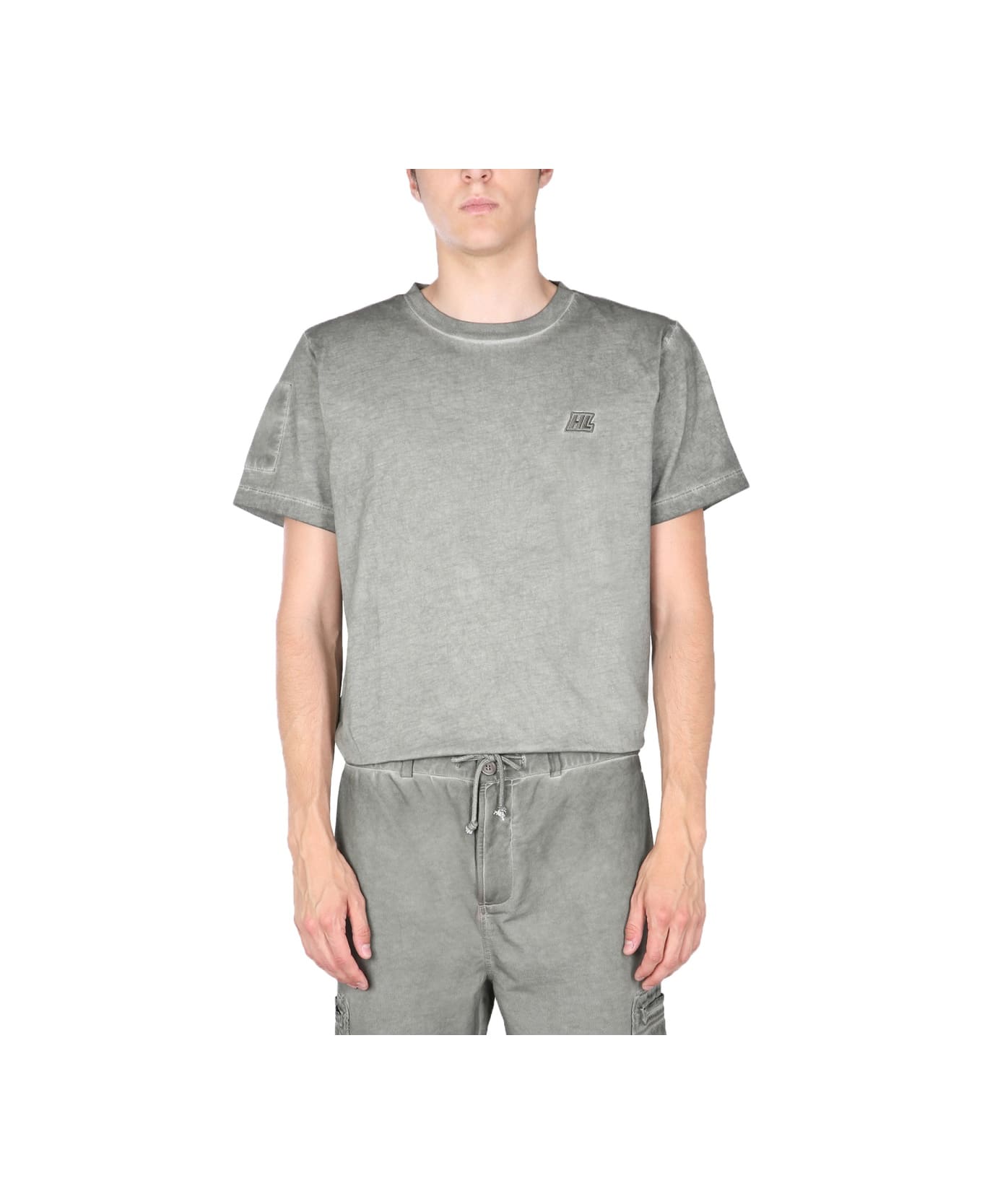 Helmut Lang "military" Delave Effect T-shirt - MILITARY GREEN