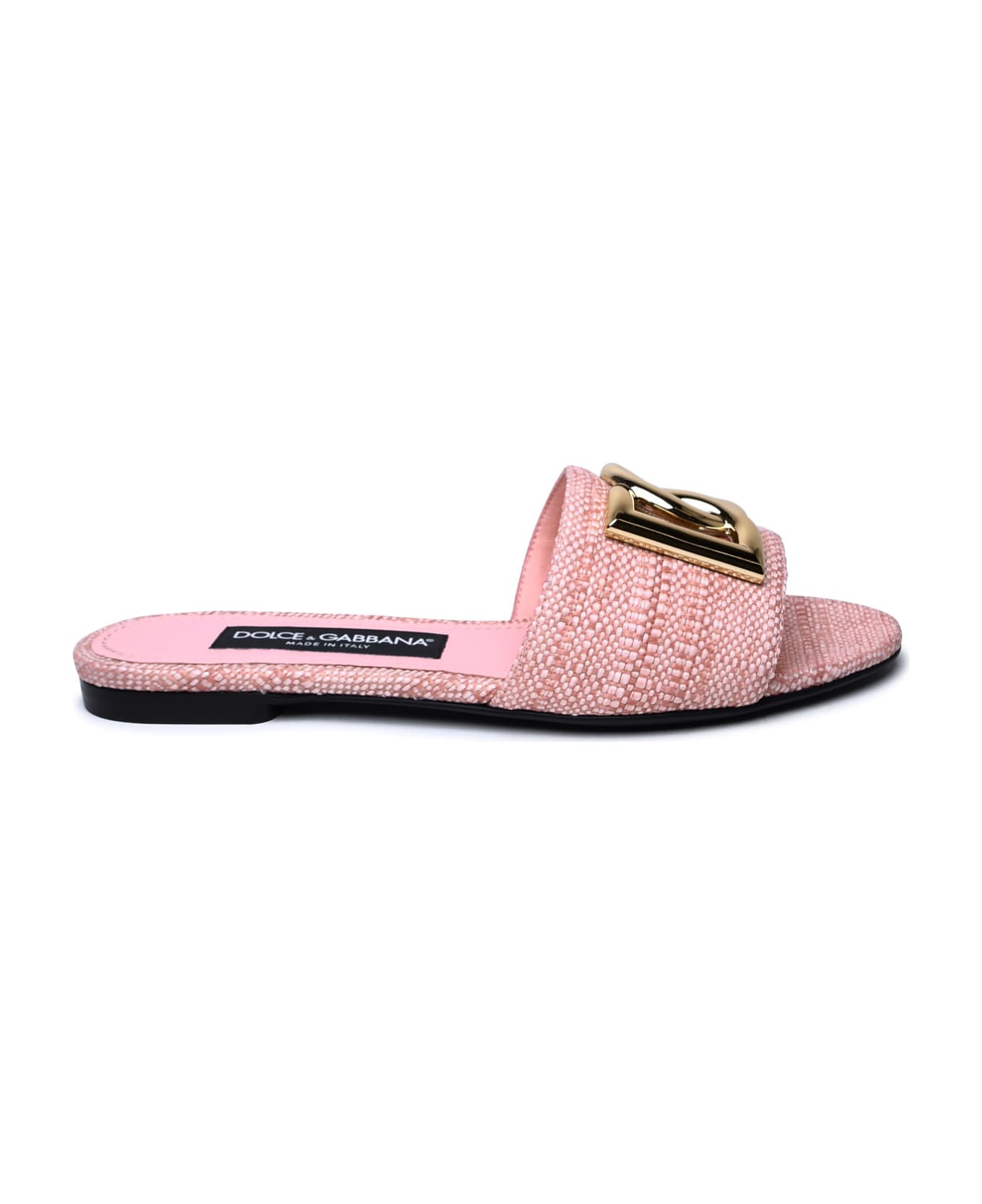 Dolce & Gabbana Pink Fabric Slippers - Pink サンダル