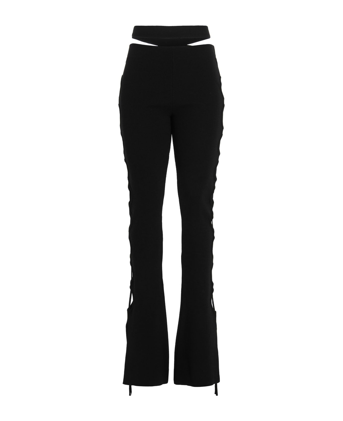 ANDREĀDAMO Cut Out Pants With Lacing - Black  