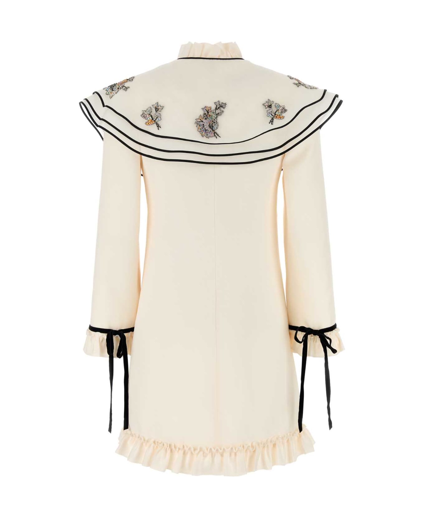 Valentino Garavani Ivory Wool Blend Mini Dress - AVORIOMULTICOLOR