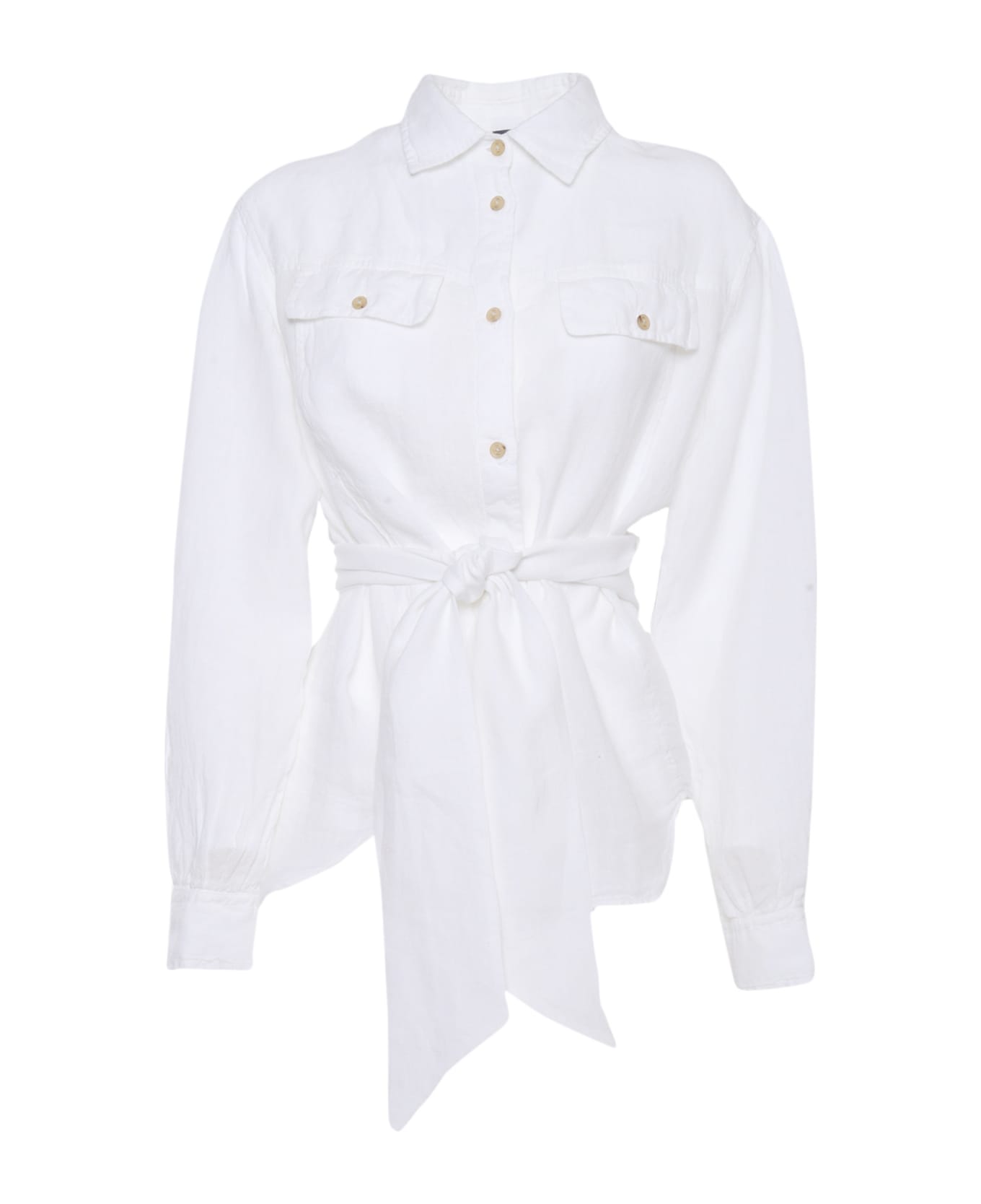 Fay Shirt With Bow - WHITE シャツ