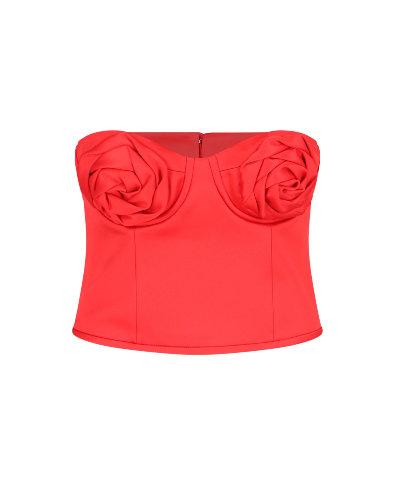 Marc Jacobs The Satin Rose Corsette Crop Top - Red