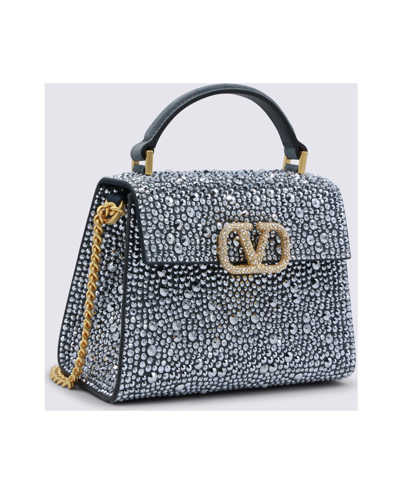Valentino Garavani Crystal Vsling Small Top Handle Bag