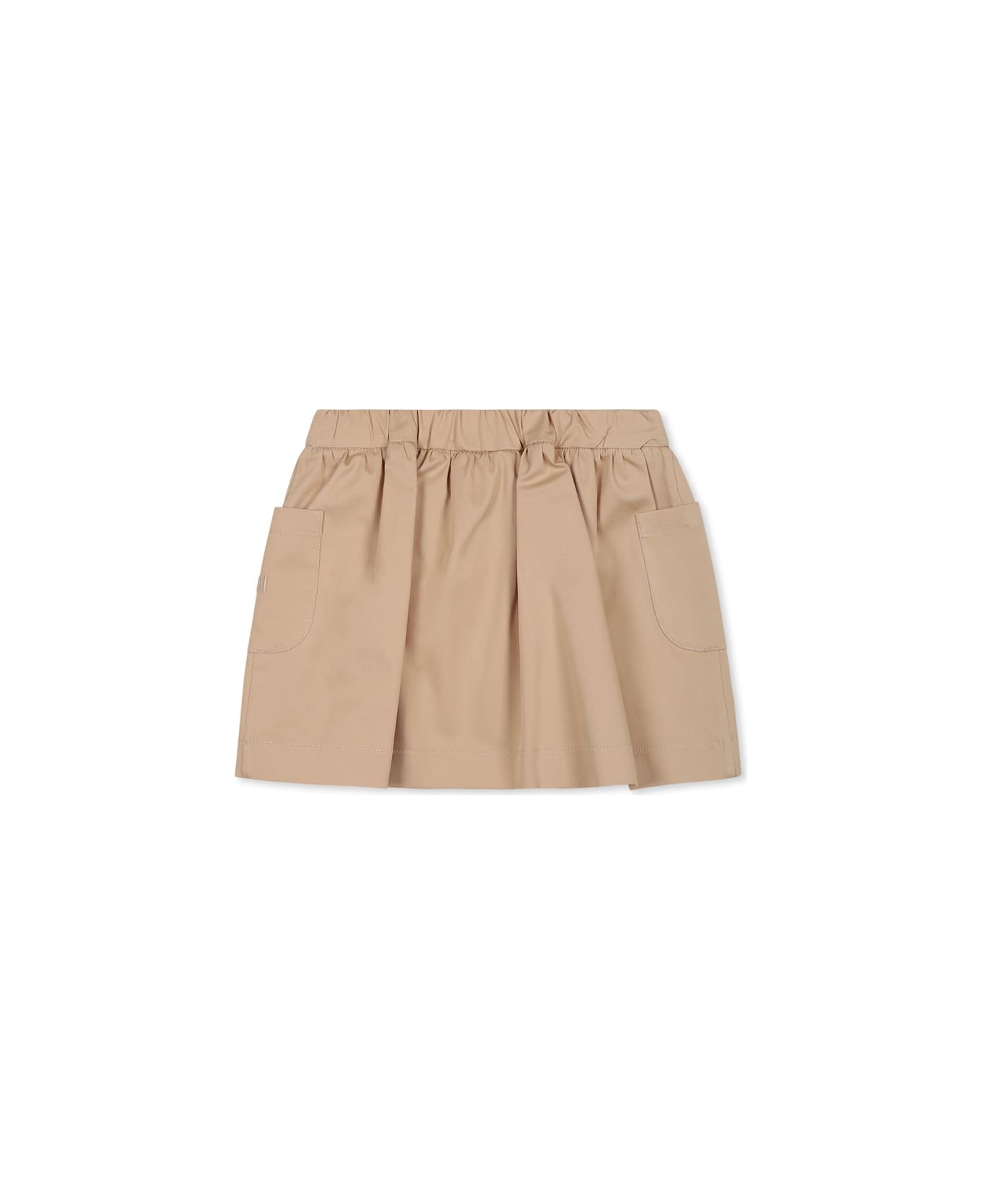 Fendi Beige Skirt For Baby Girl With Logo - Beige