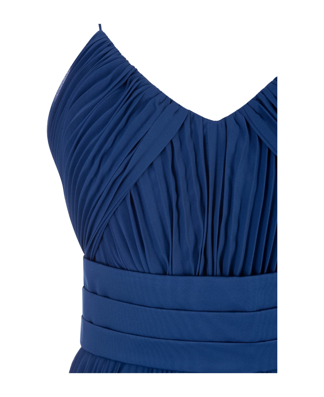 Max Mara Clarino Pleated Midi Dress - Blu
