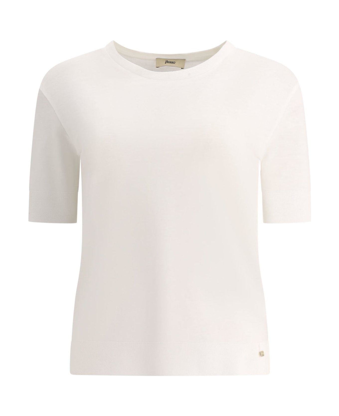 Herno Crewneck Knitted Top - WHITE