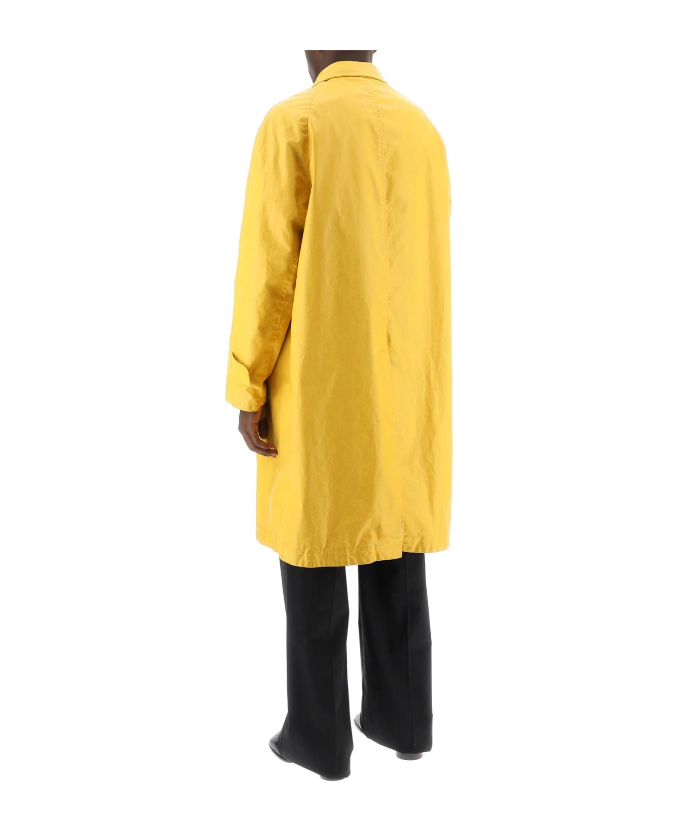 Maison Margiela Trench Coat In Worn-out Effect Coated Cotton - YELLOW (Yellow) コート