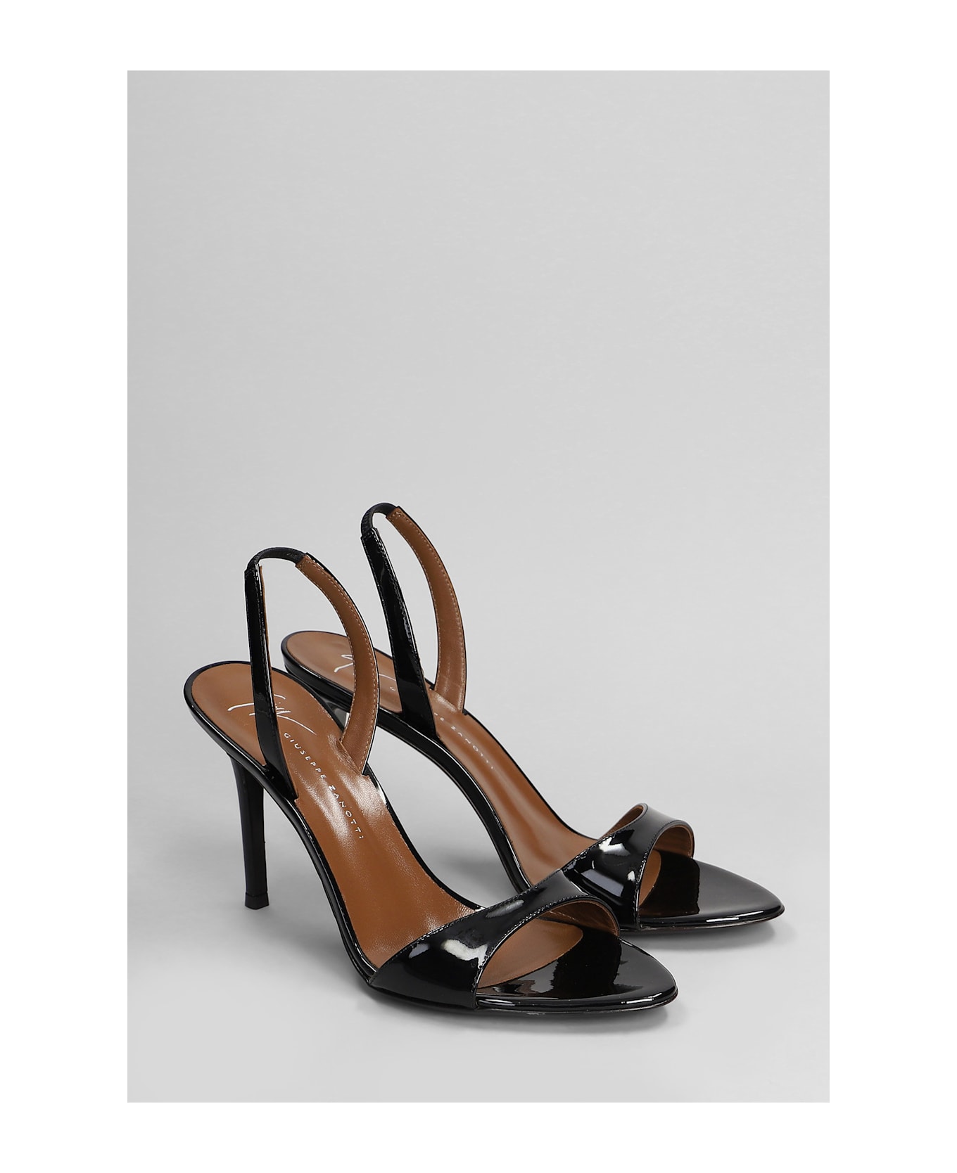 Giuseppe Zanotti Sandals In Black Patent Leather - black