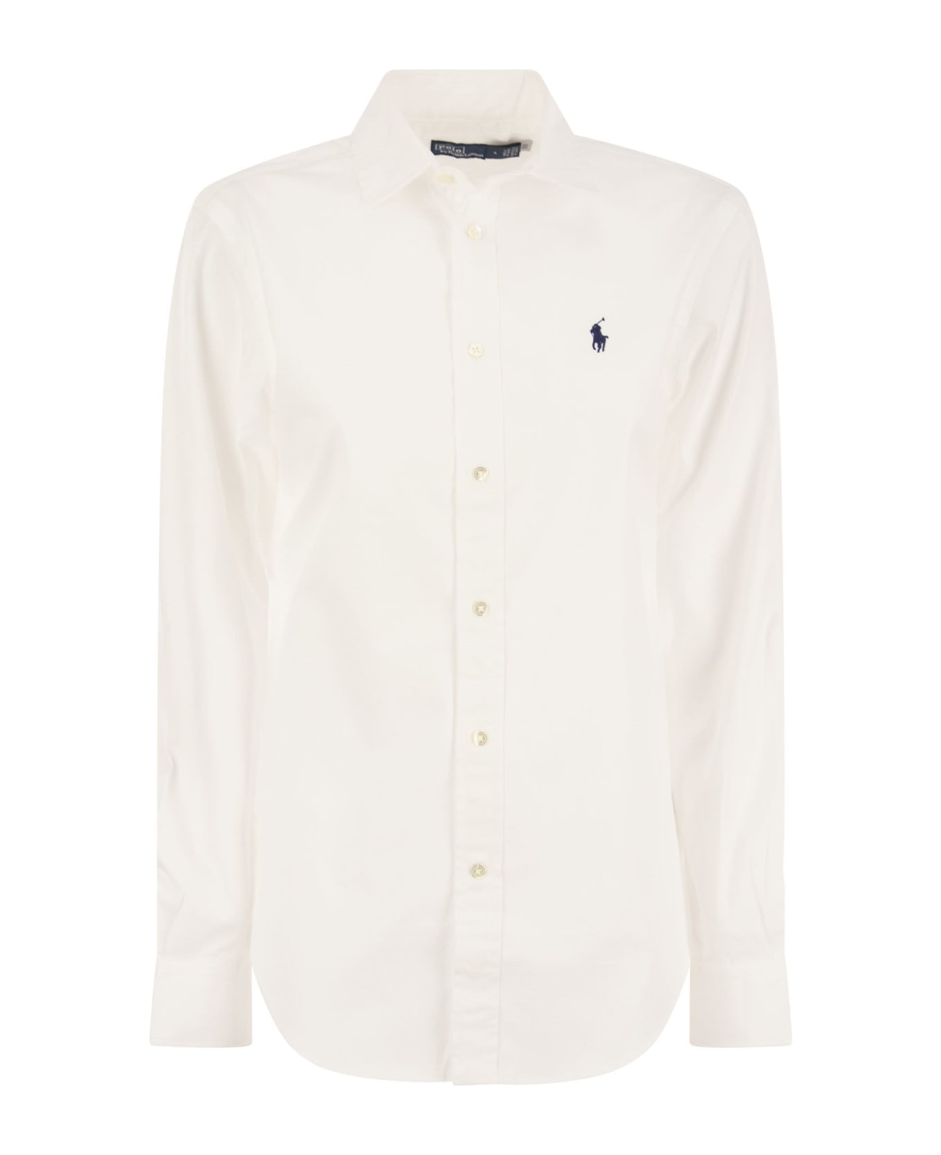 Polo Ralph Lauren Logo Embroidery Cottond Shirt - White