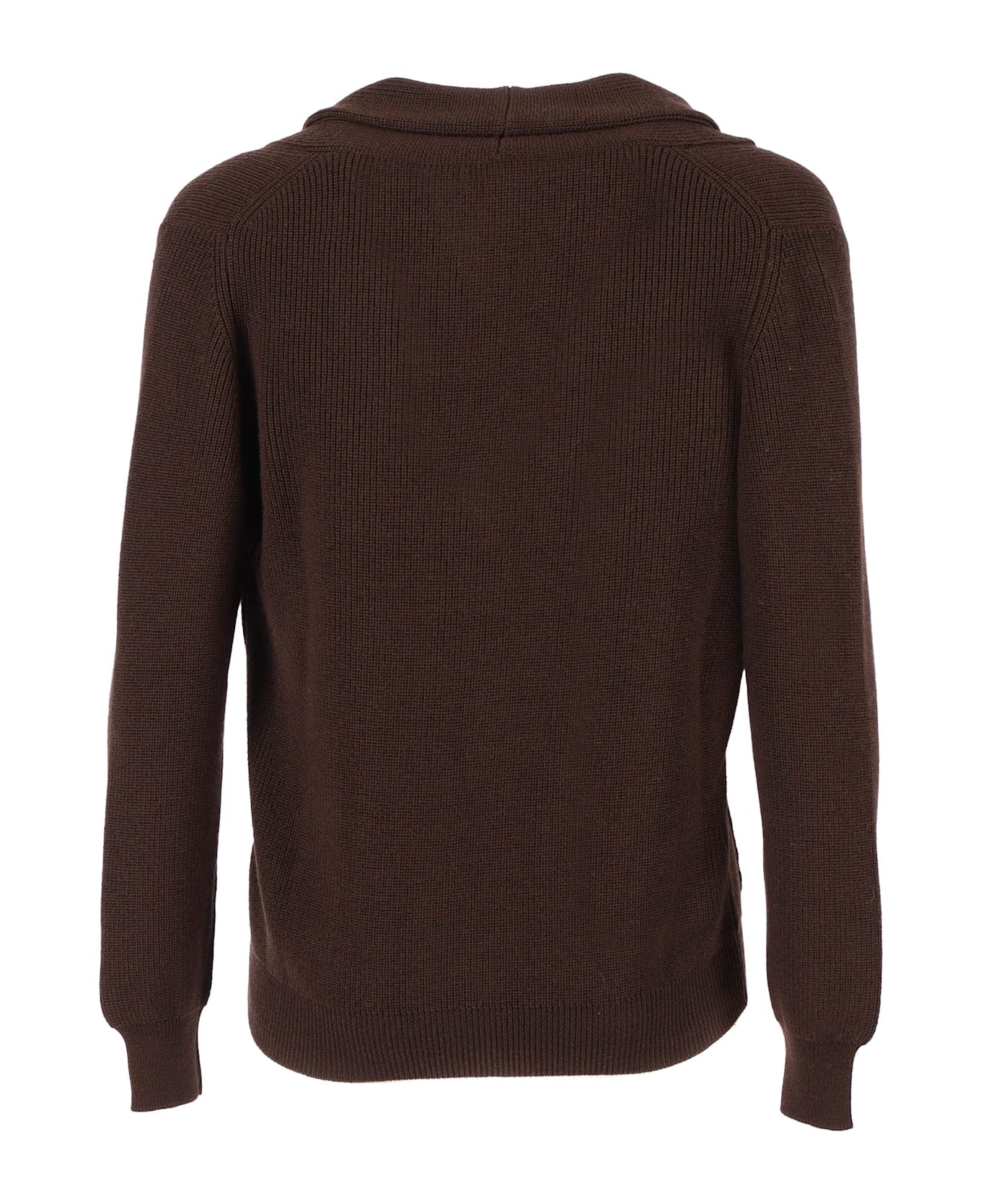 Settefili Cashmere Shawl Collar Cardigan With Pockets - BROWN