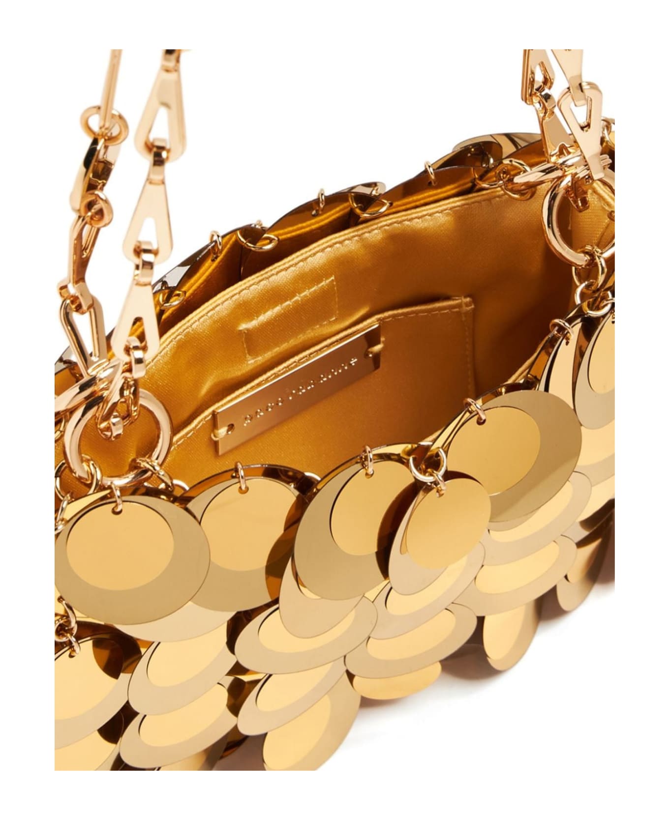 Paco Rabanne Iconic 1969 Sparkle Discs Nano Bag In Gold - Gold