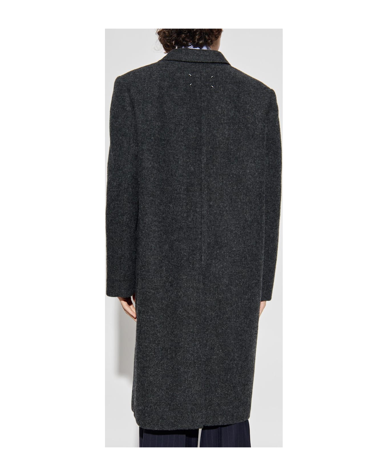 Maison Margiela Coat With Woolen Trim - GREY