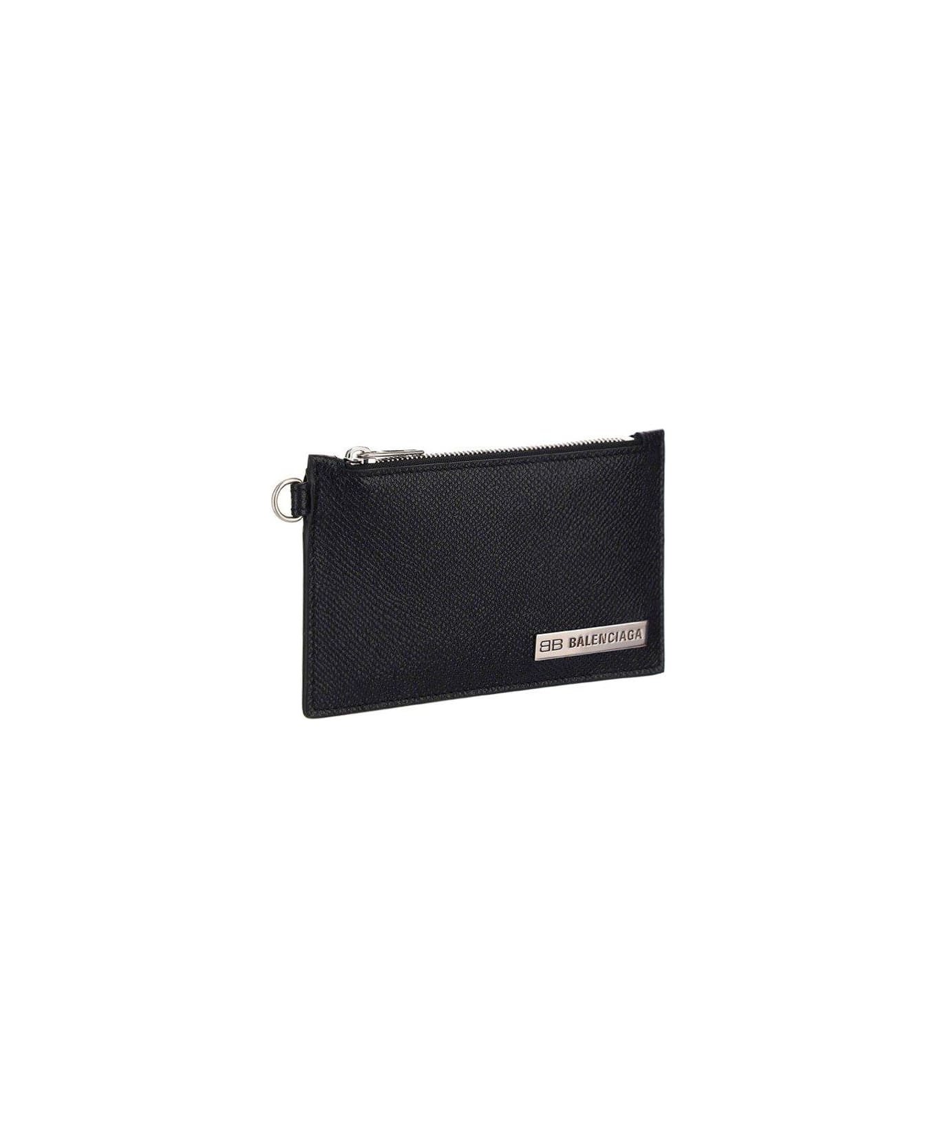 Balenciaga Logo Plaque Wallet - BLACK 財布