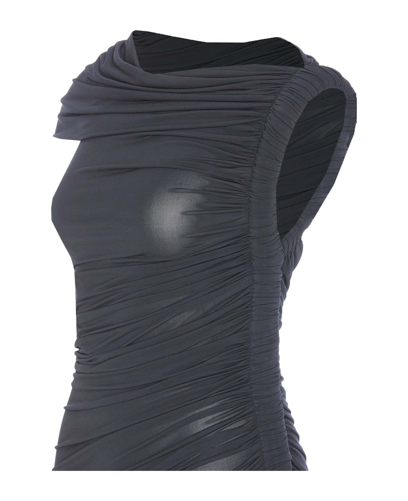 Alaia Draped Asymmetrical Dress - Grey