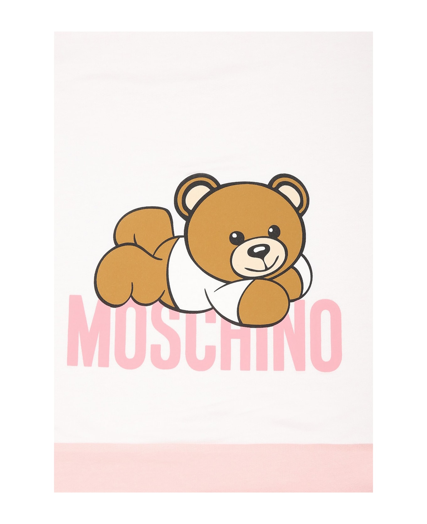 Moschino Pink Blanket For Baby Girl With Teddy Bear - Rosa