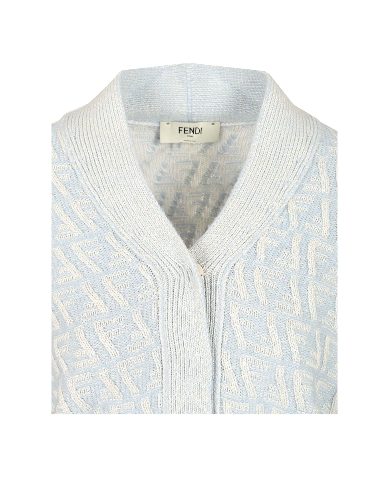 Fendi Wool And Cashmere Cardigan - Light blue