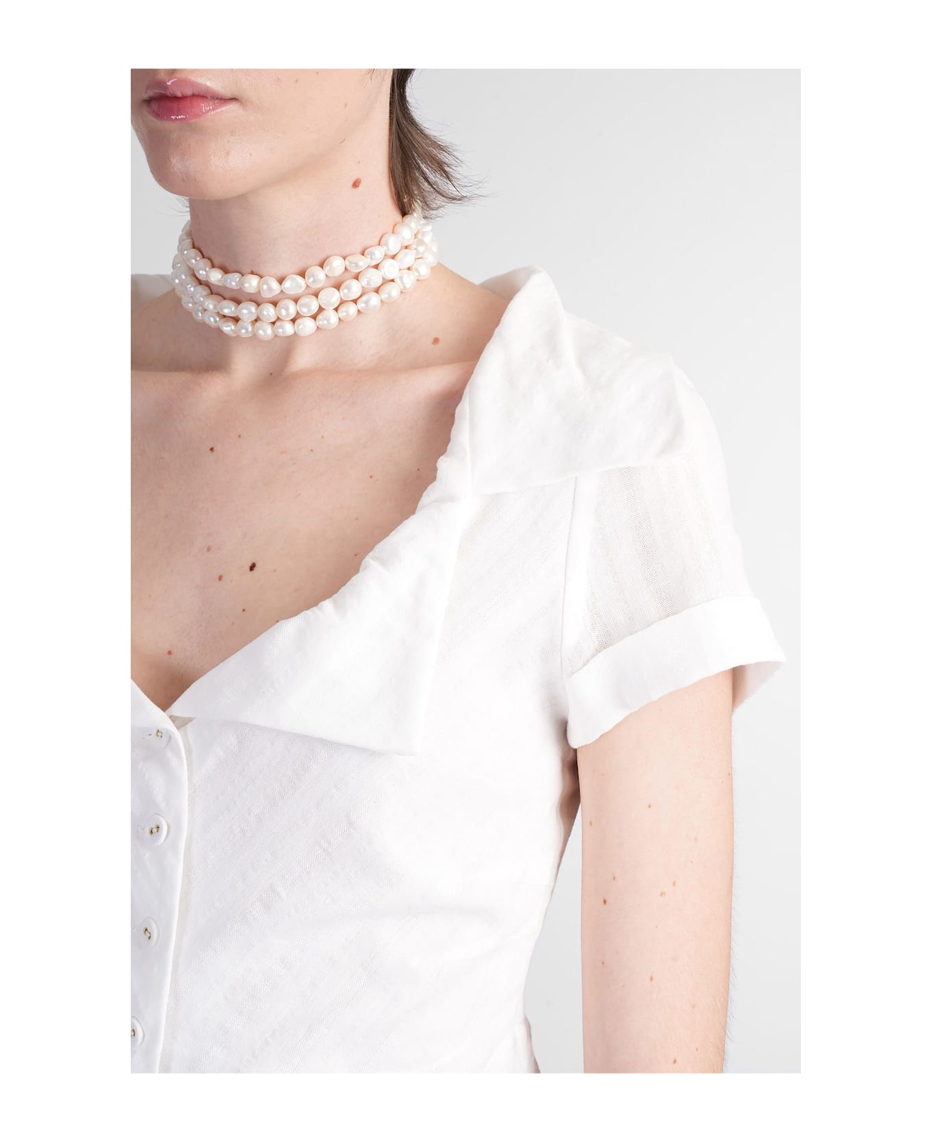 Cult Gaia Shallie Shirt In White Cotton - white