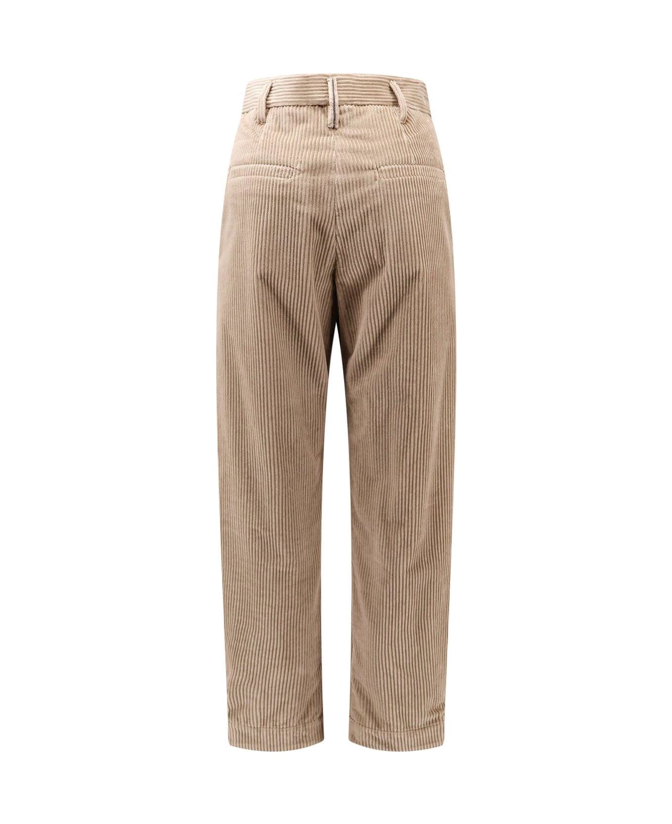 Brunello Cucinelli High-waist Corduroy Trousers - Beige