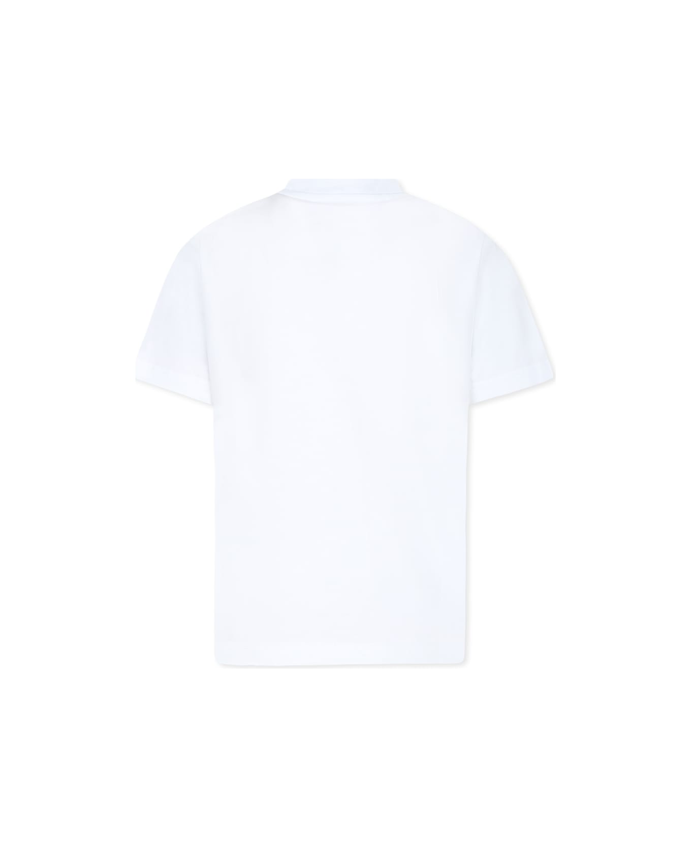 MSGM White T-shirt For Kids With Logo - Bianco