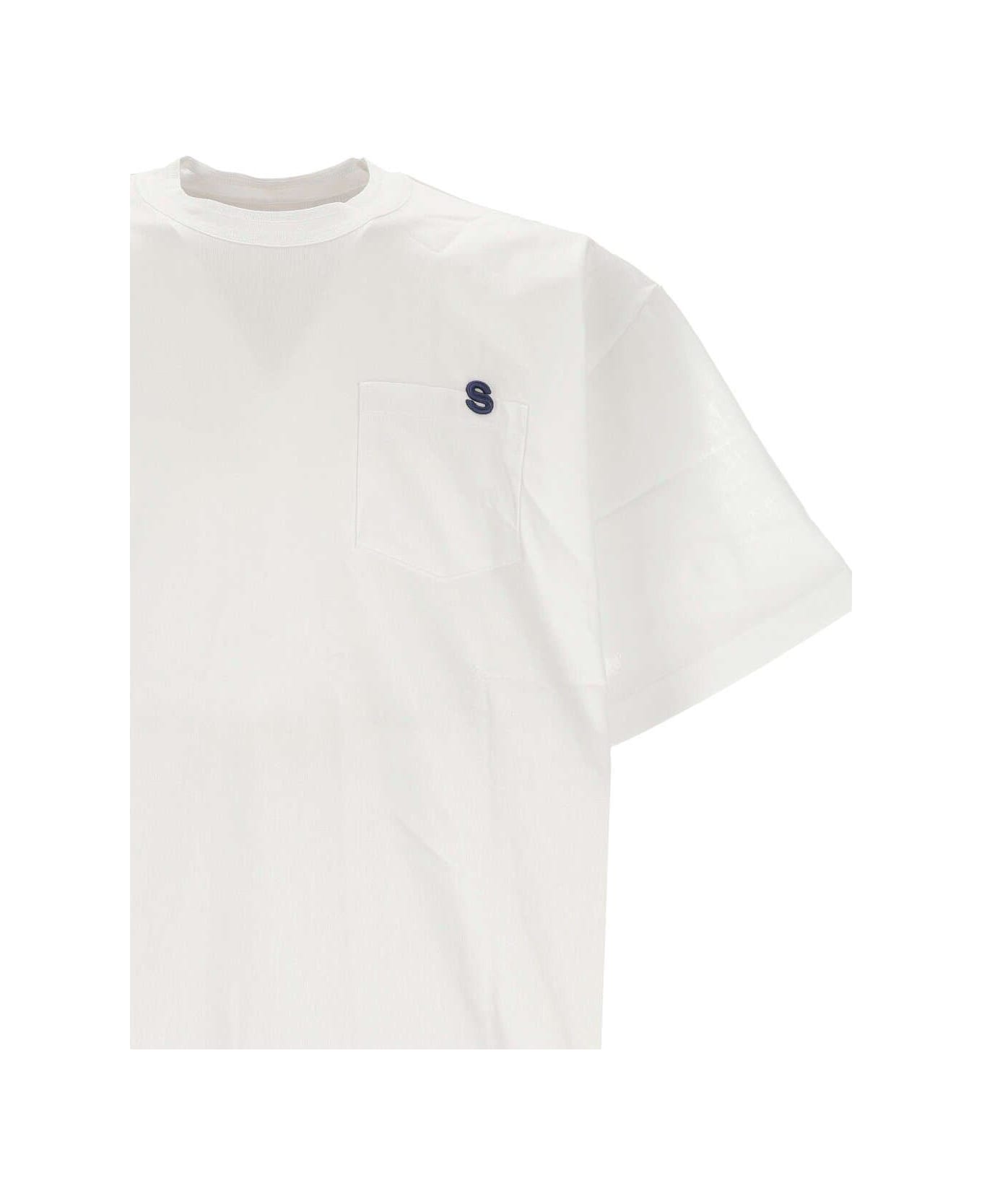 Sacai Logo Detailed Crewneck T-shirt - White シャツ