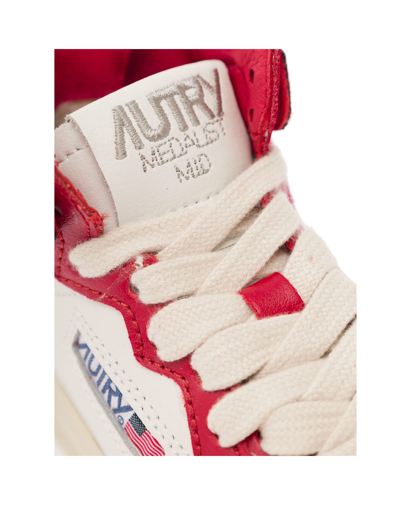 Autry 'medalist Mid' Multicolor High-top Sneakers With Logo Patch In Leather Boy - Multicolor