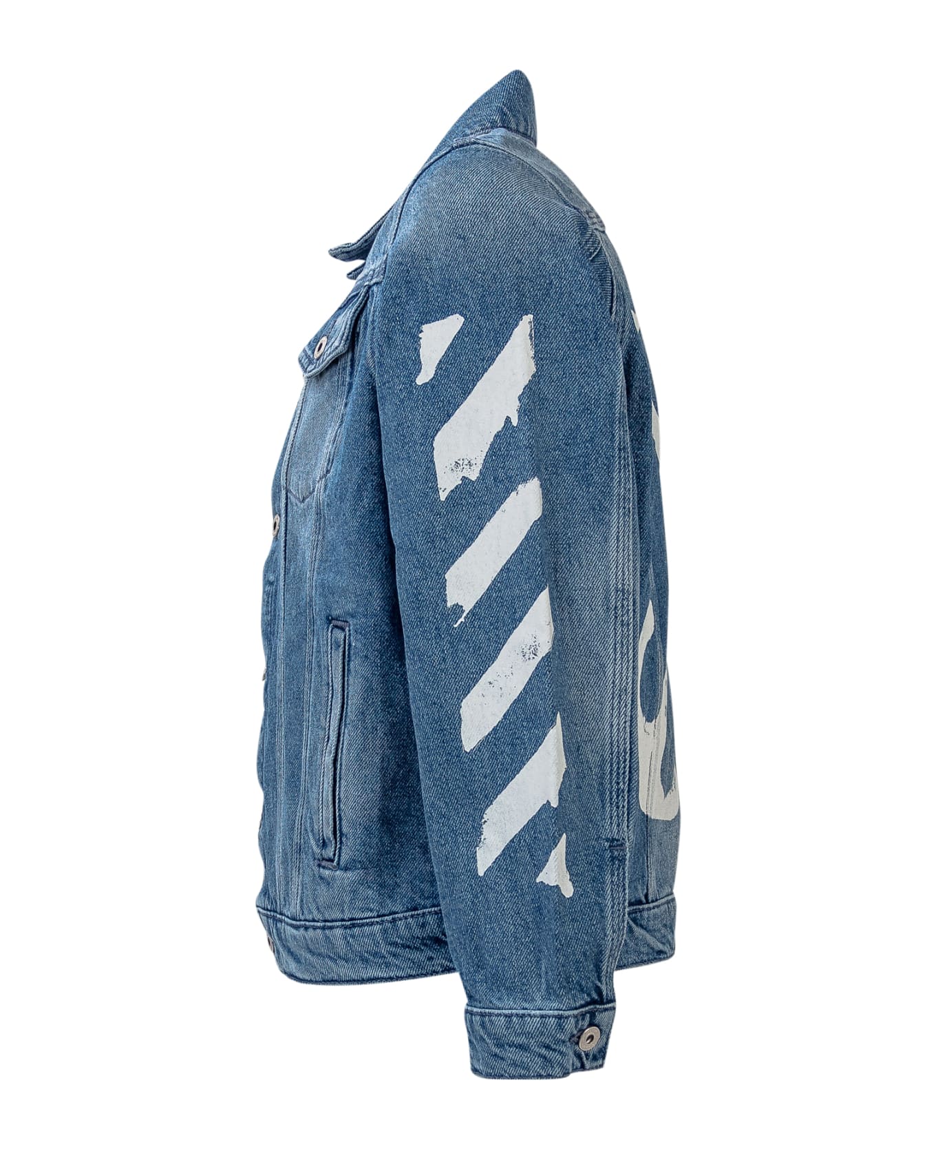 Off-White Paint Graphic Jacket - NAVY