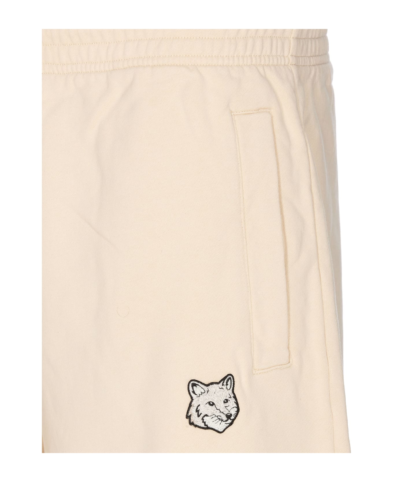 Maison Kitsuné Bold Fox Head Patch Logo Shorts - Beige