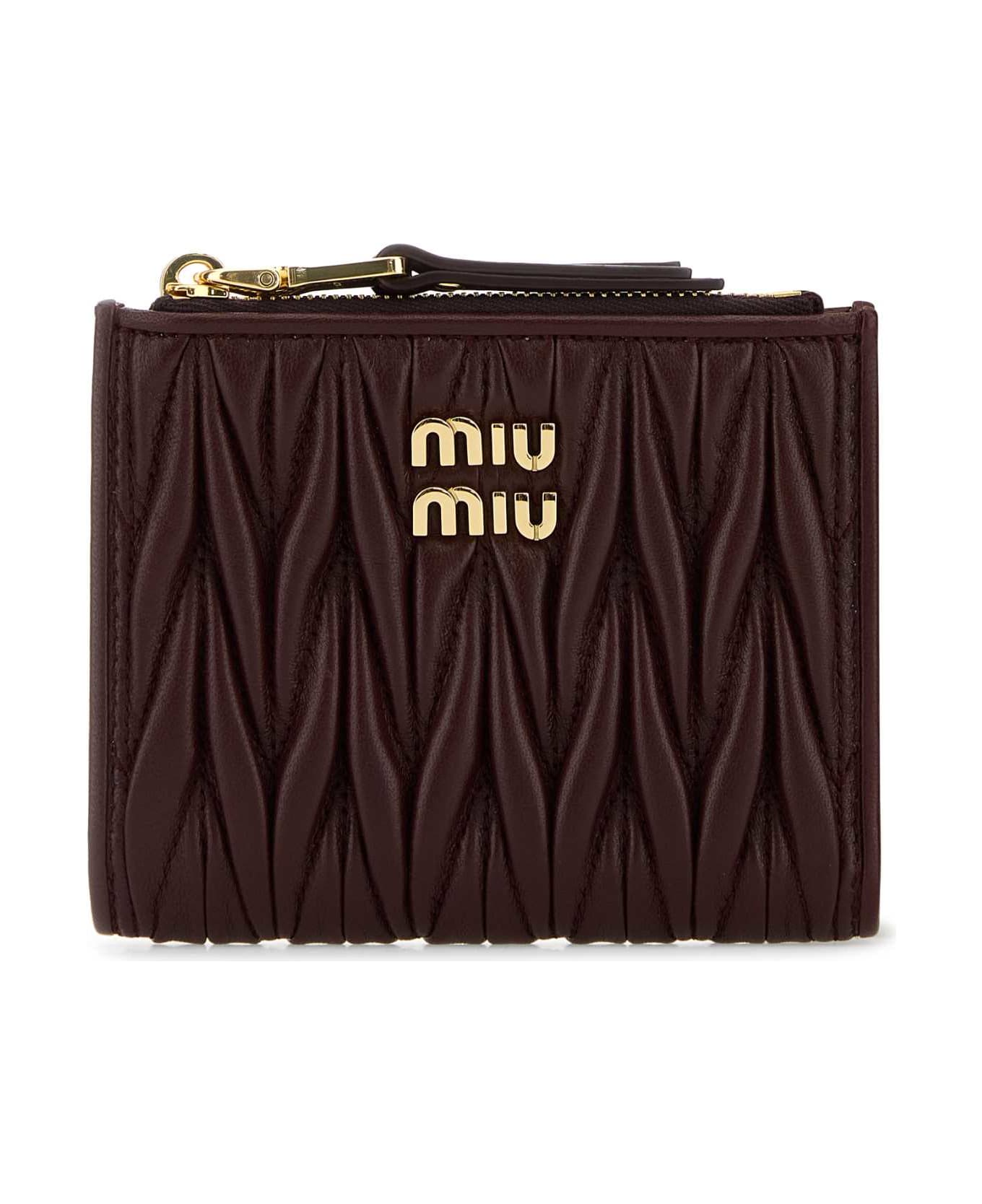 Miu Miu Burgundy Leather Wallet - BORDEAUX