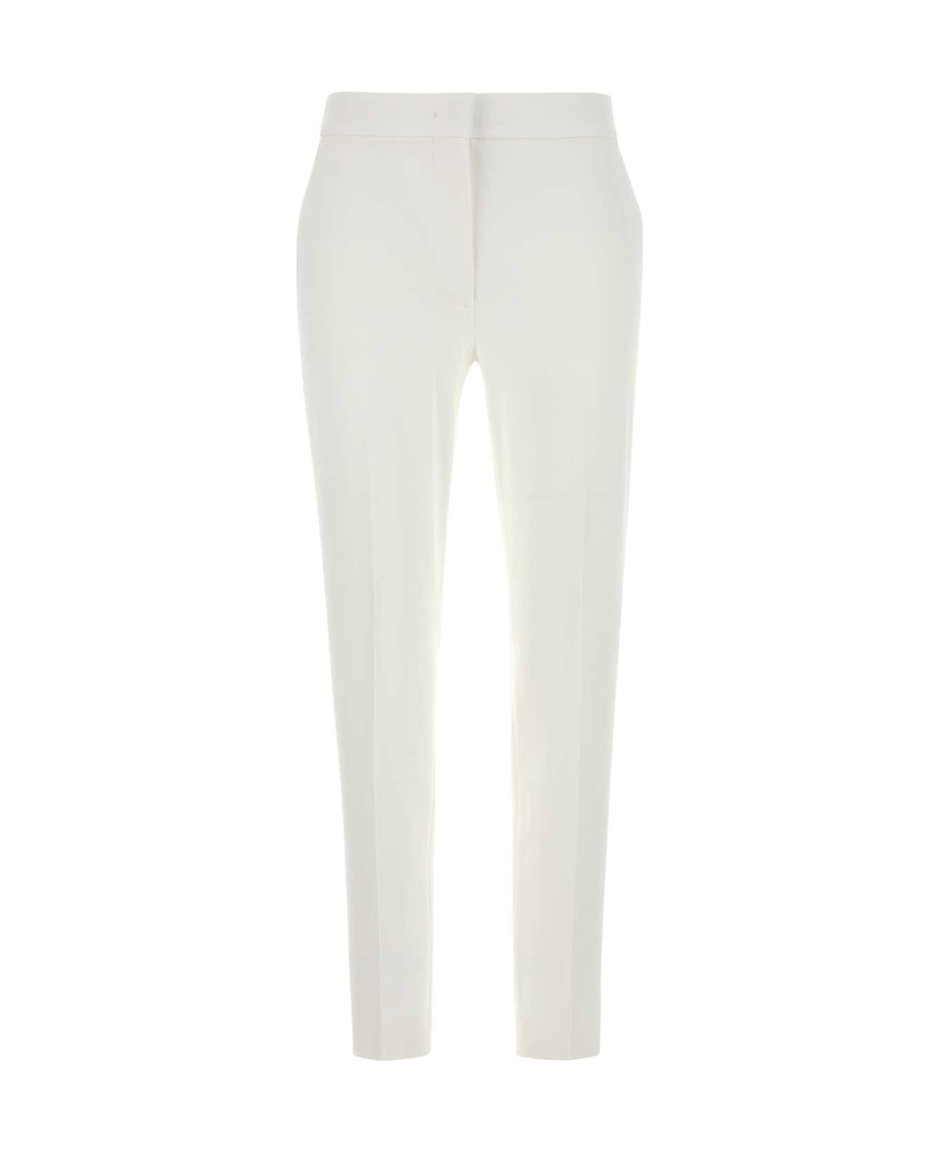 Max Mara White Stretch Viscose Blend Pegno Pant - BIANCO